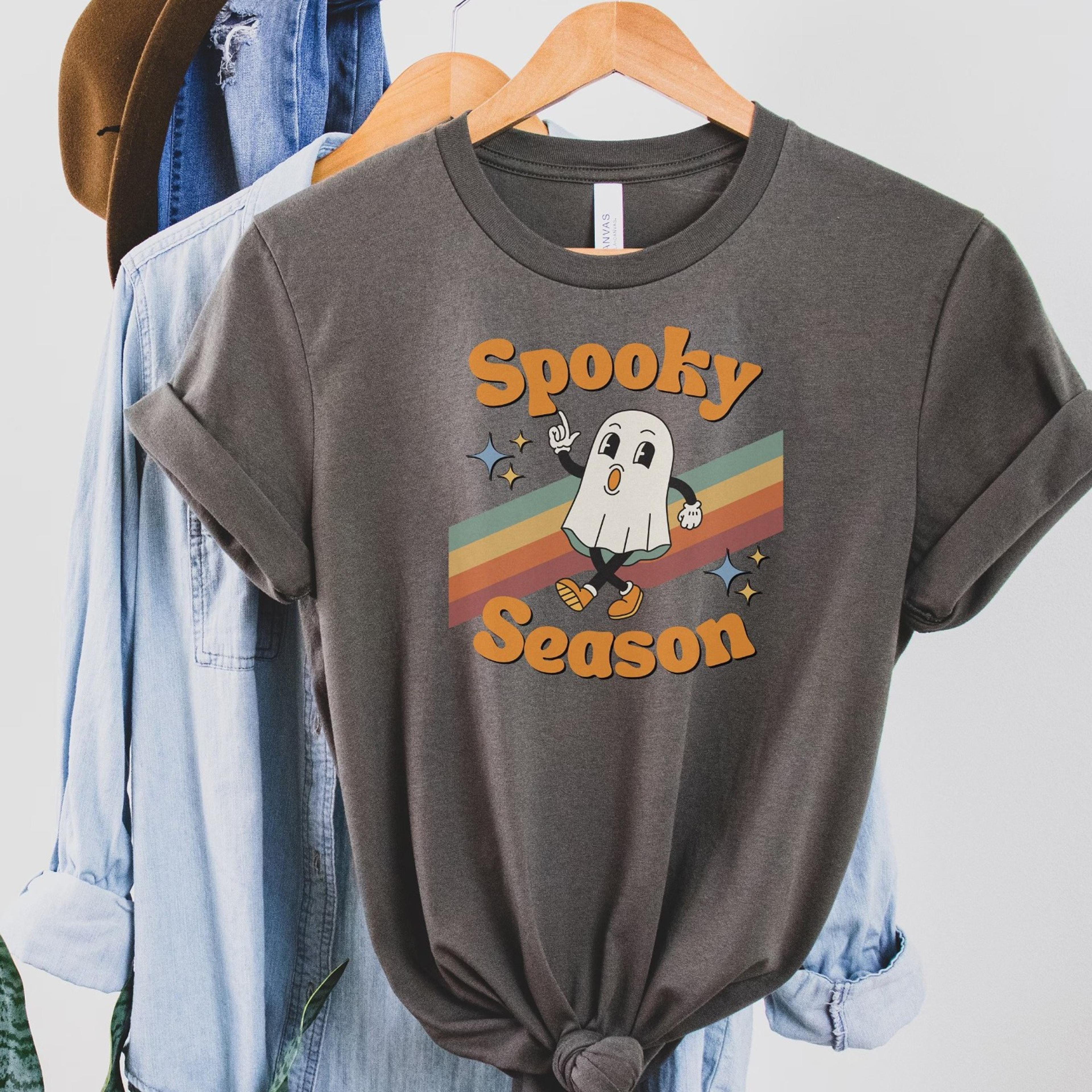 spooky season t-shirt, halloween shirt, retro ghost t-shirt, gift for halloween, cute halloween, ghost fall halloween