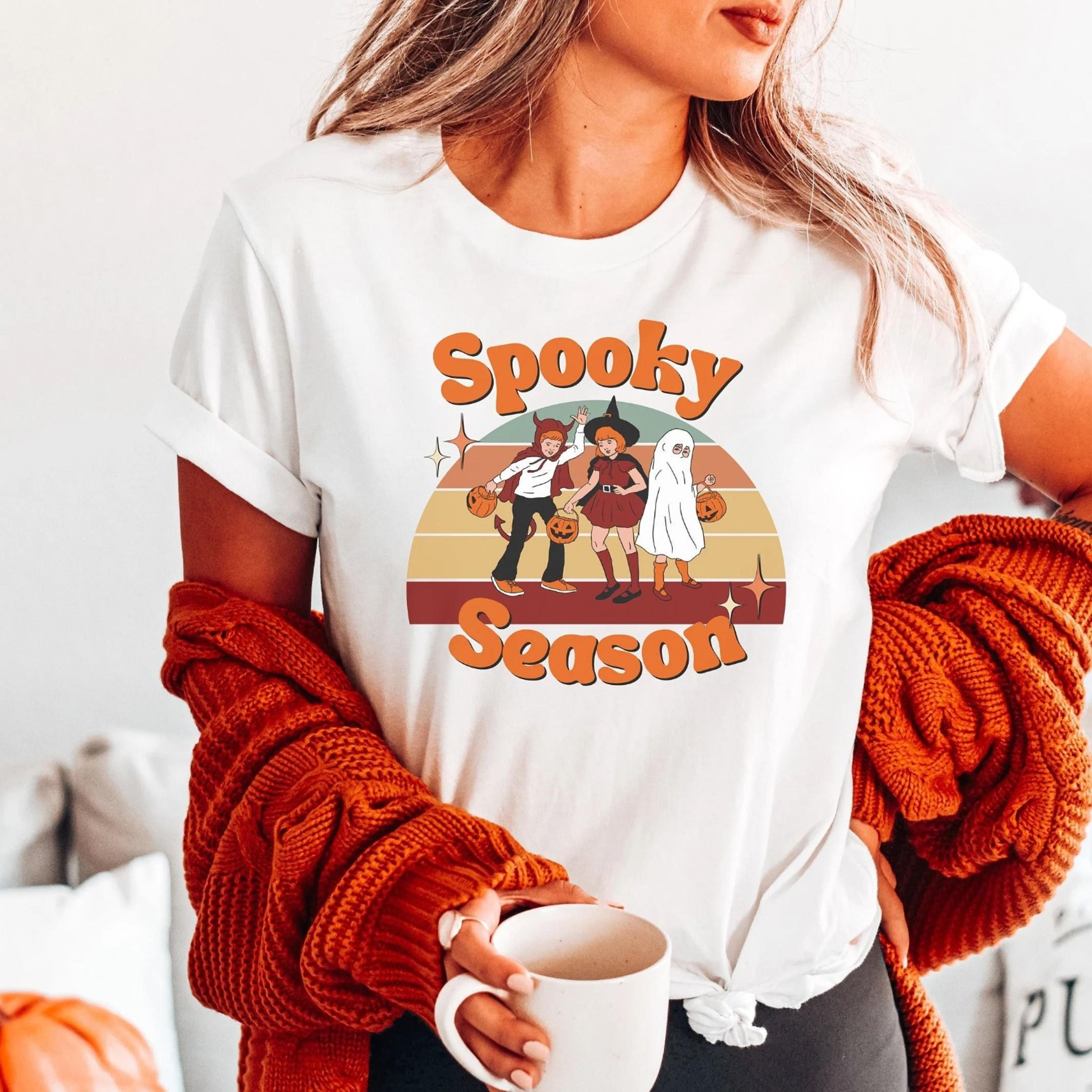 spooky season t-shirt, halloween shirt, witch tshirt, gift for halloween, cute halloween, ghost fall halloween