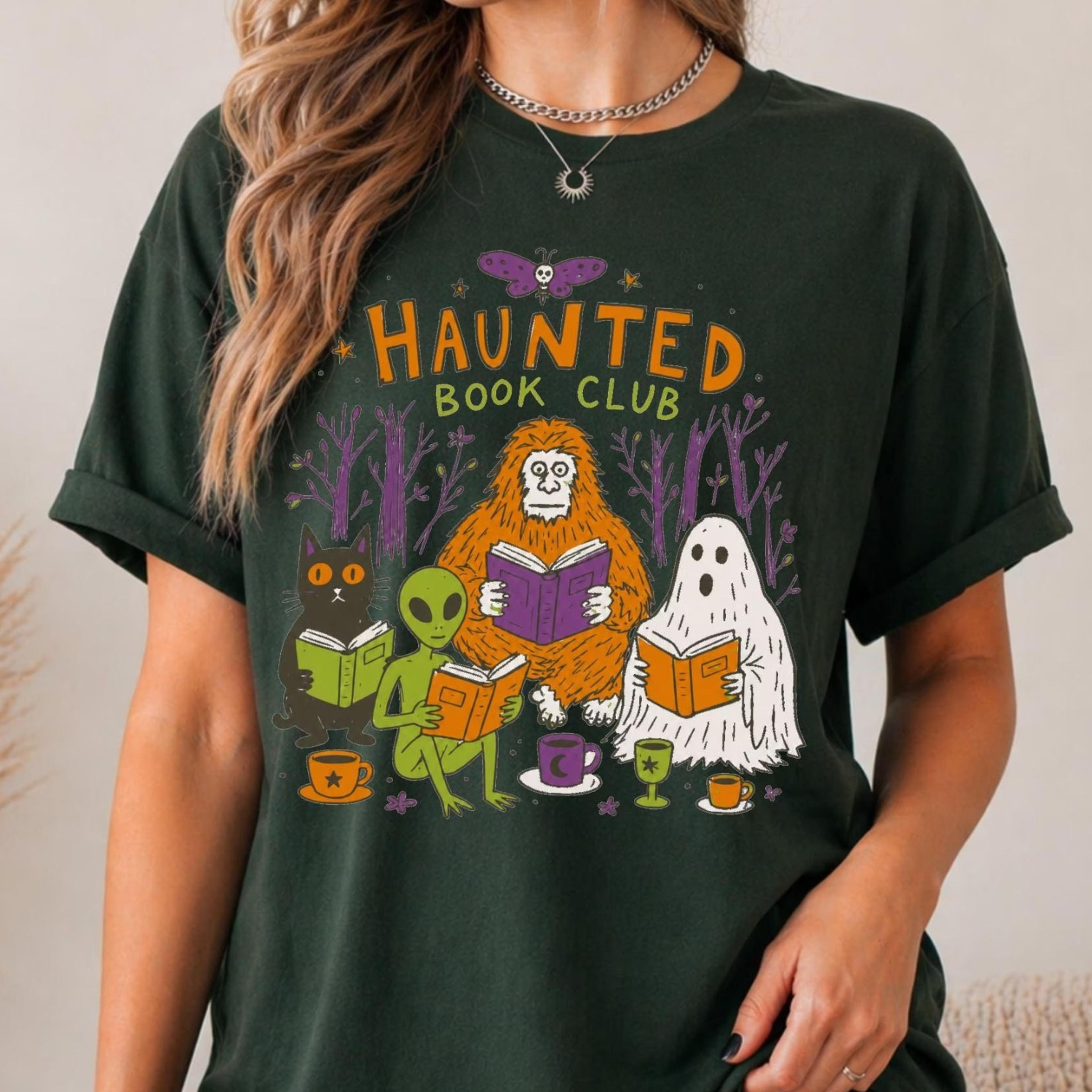 haunted book club shirt | gothic lover | cryptid halloween | folk horror art | dark academia gift | witchy clothing | co