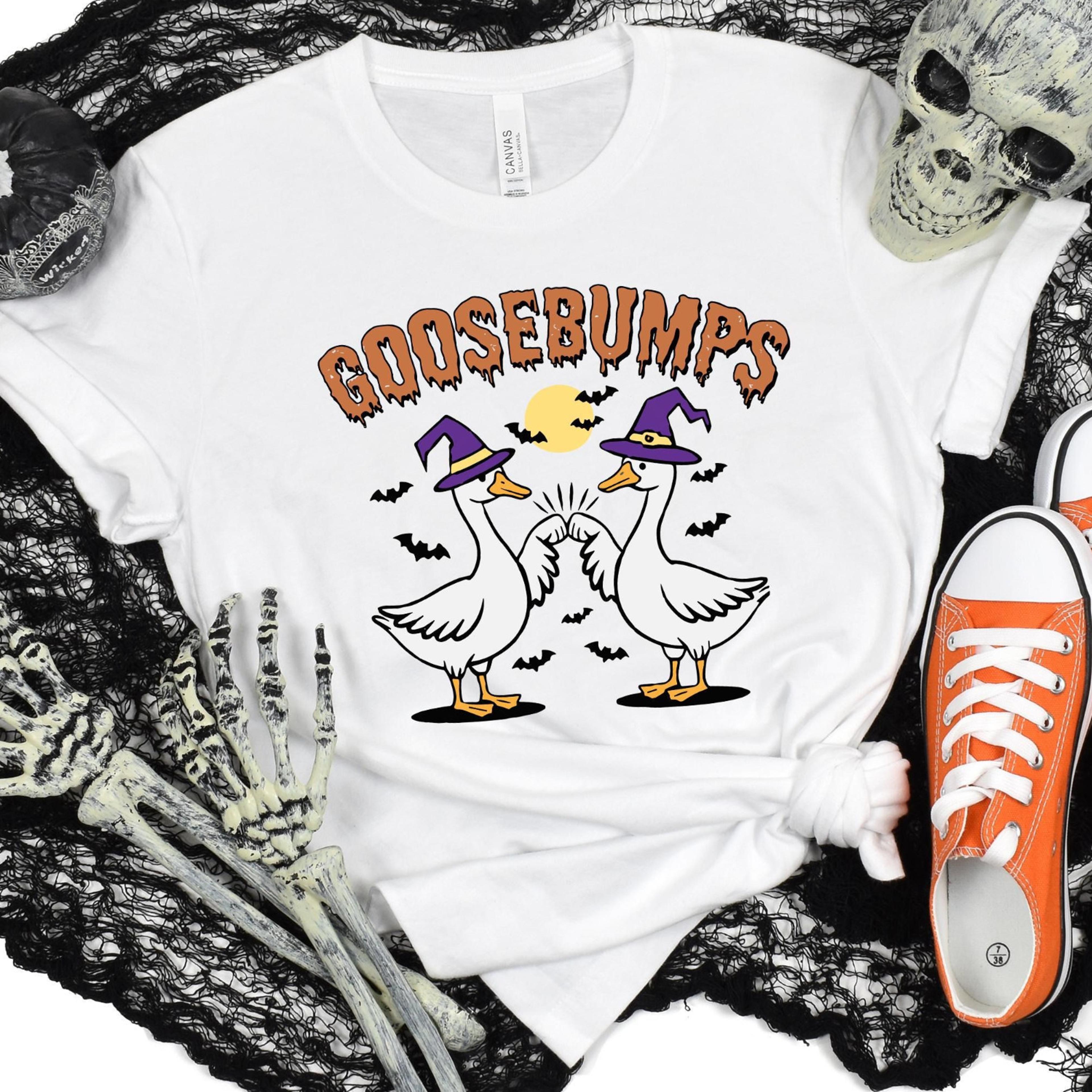 goose bumps halloween tshirt, funny halloween shirt, halloween goose tshirt, spooky season shirt, goose gifts,