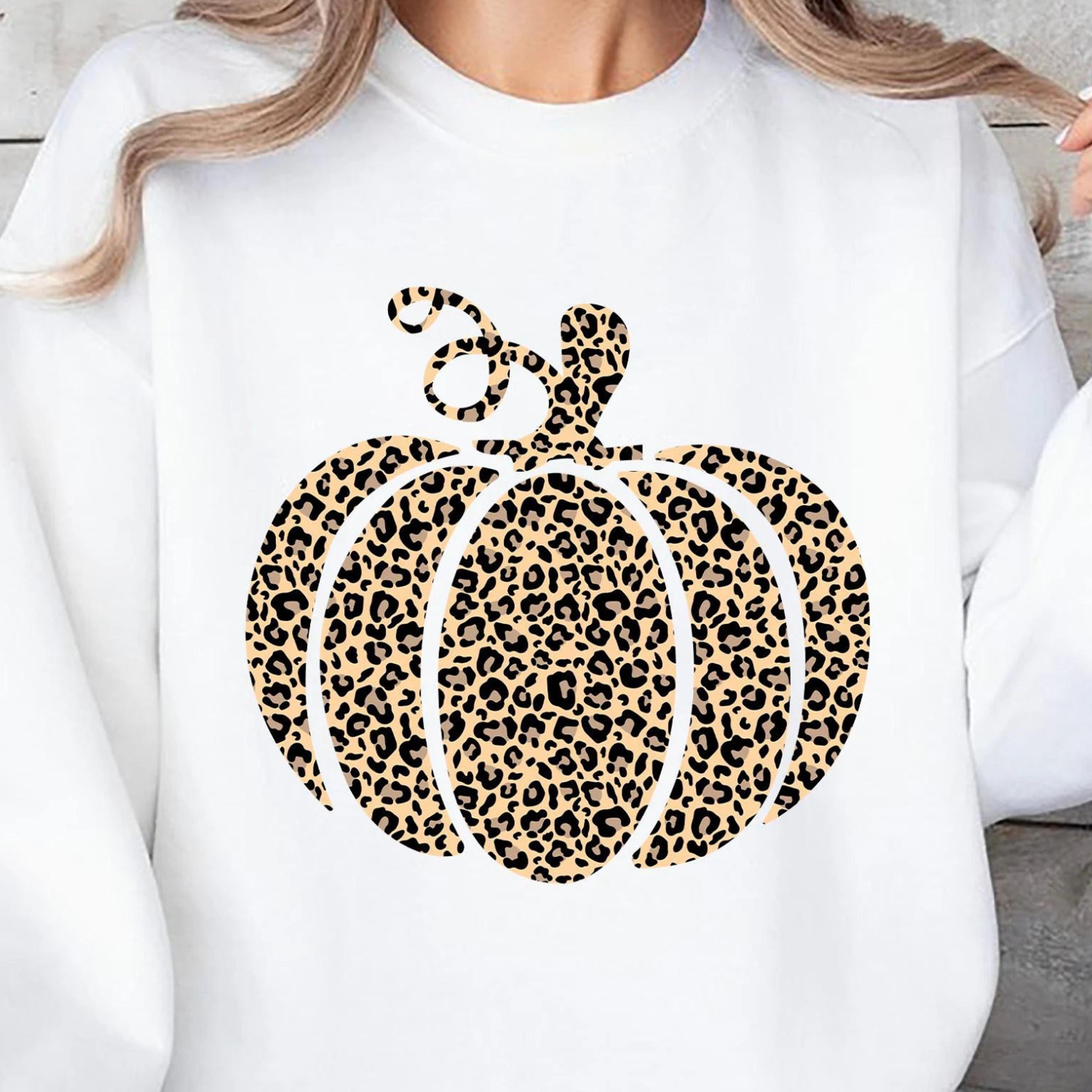 leopard pumpkin sweatshirt cheetah pumpkin thanksgiving thankful fall shirt