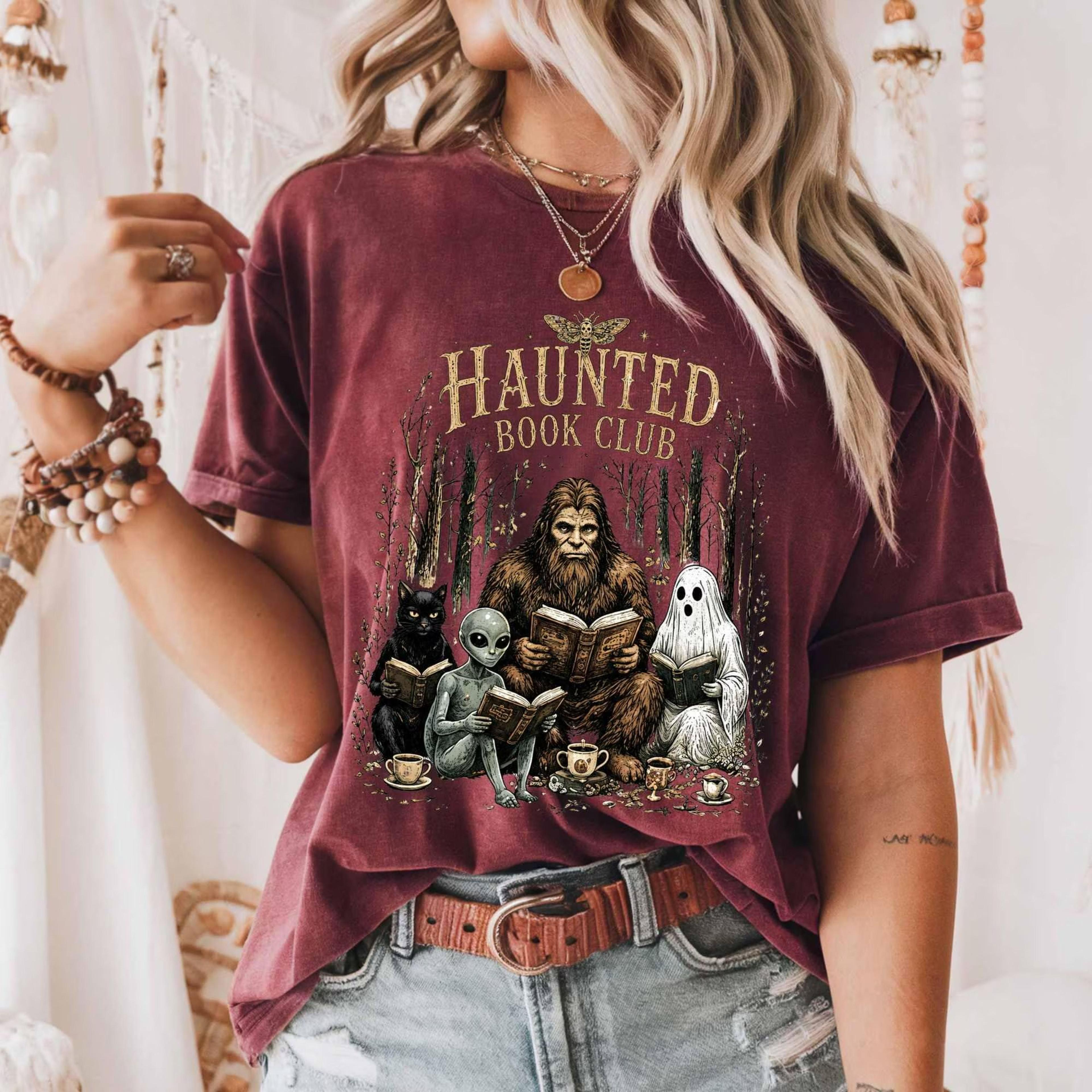 haunted book club shirt | gothic lover | cryptid halloween | folk horror art | dark academia gift | witchy clothing | cr