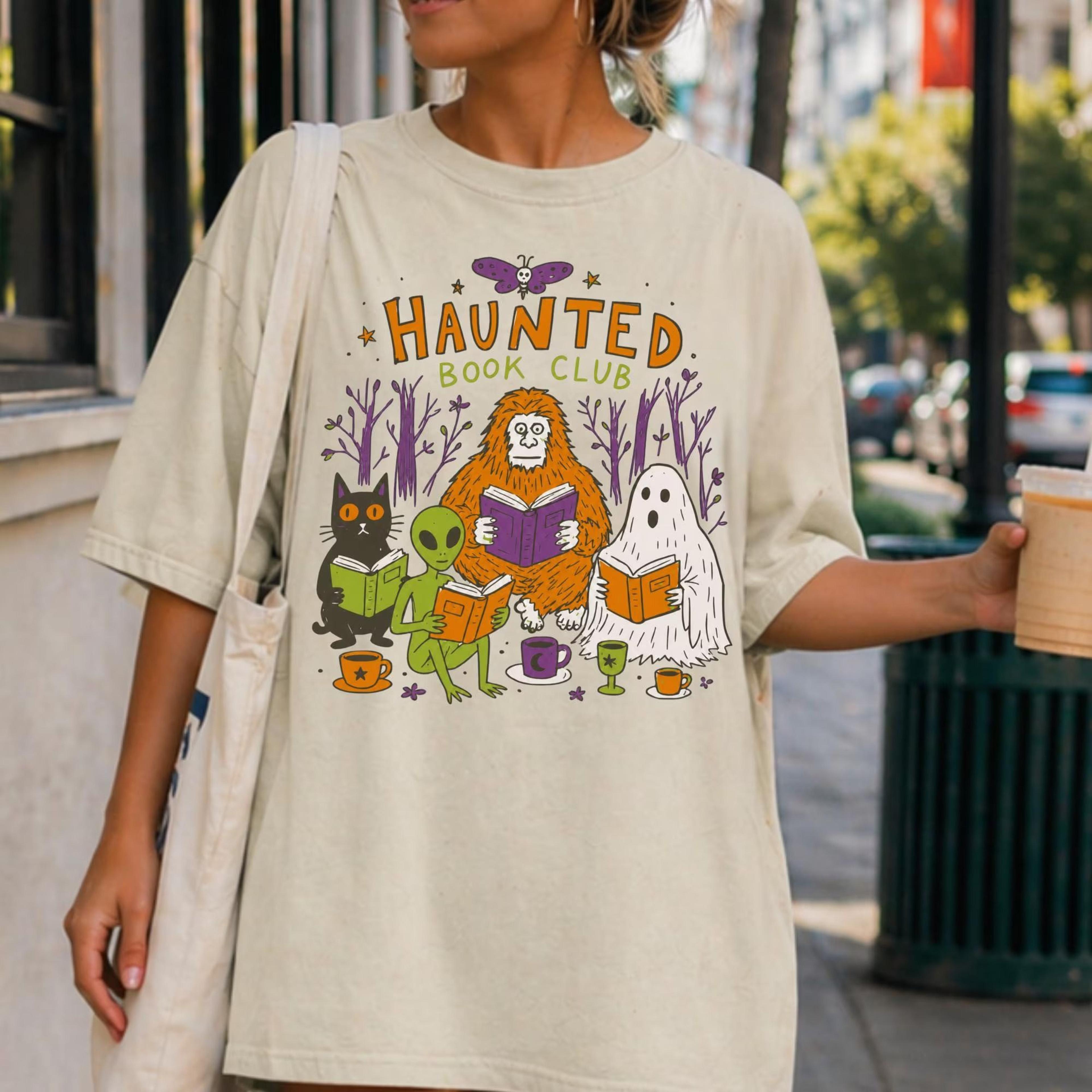 haunted book club shirt | gothic lover cryptid halloween | folk horror art | dark academia gift | witchy clothing | co