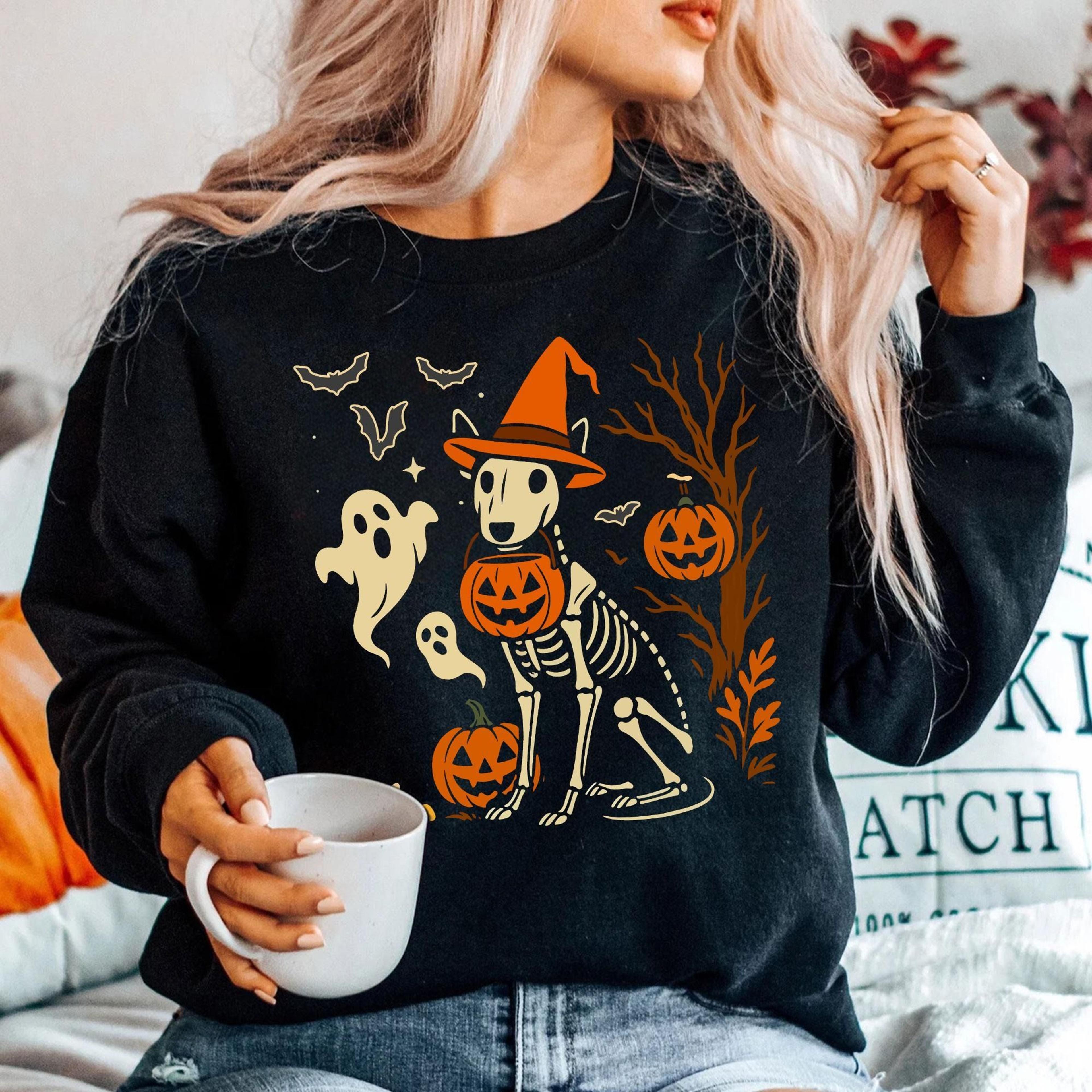 bull terrier halloween sweatshirt | spooky bull terrier dog sweater| halloween dog sweatshirt | halloween terrier sweats