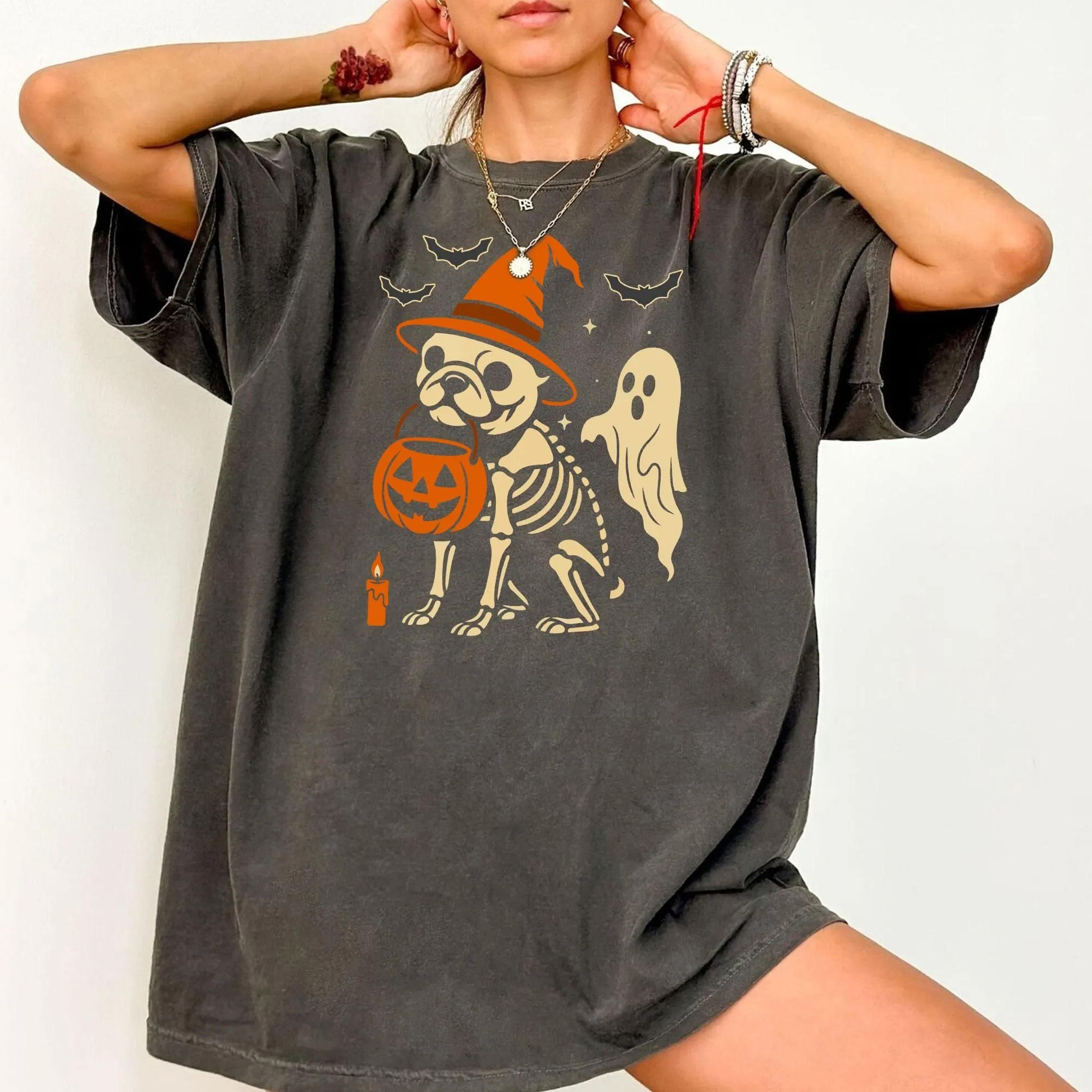 halloween frenchie skeleton t-shirt | fall frenchie tee | french bulldog shirt | spooky bulldog tee | frenchie lover gif