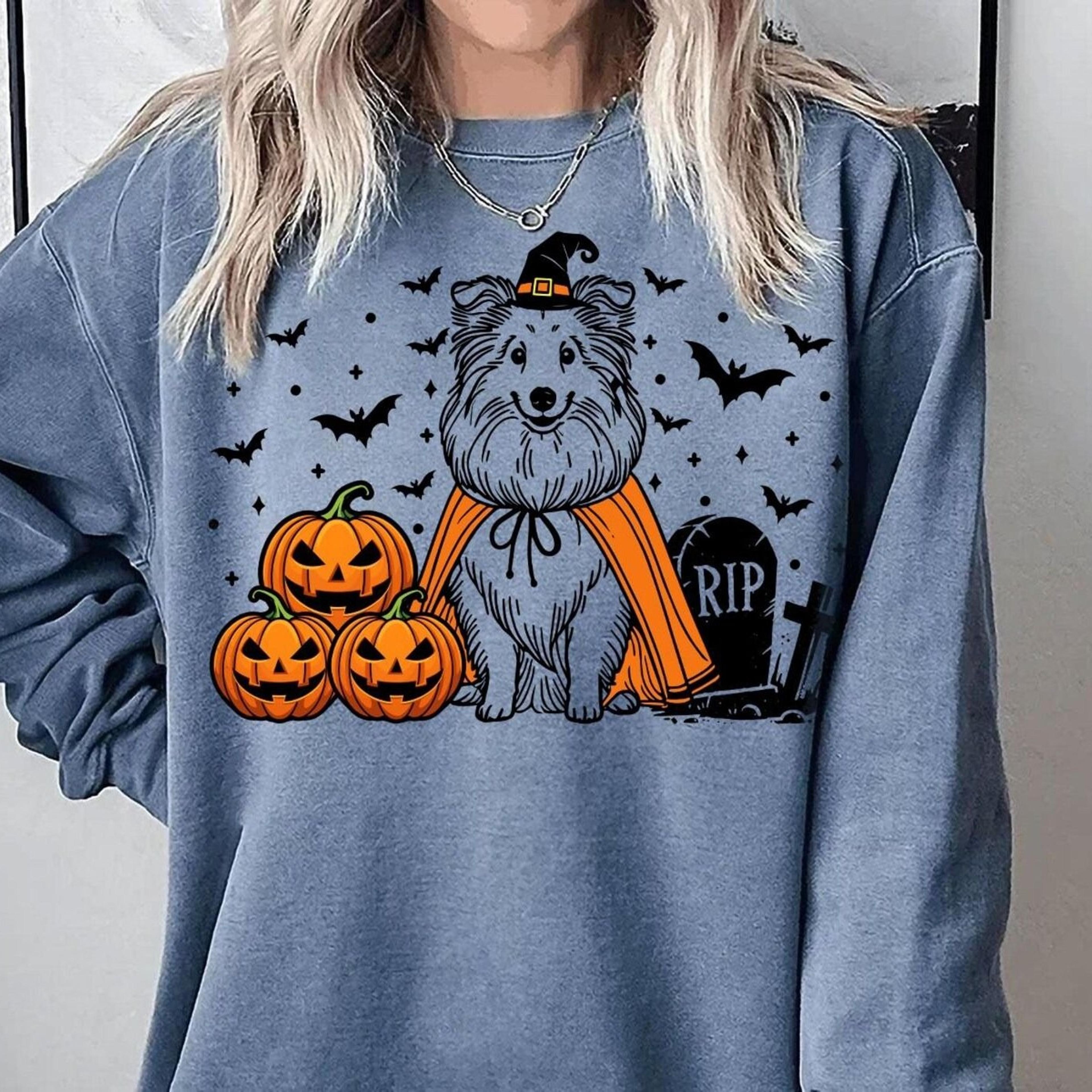 shetland sheepdog halloween sweatshirt | sheltie witch crewneck | spooky herding dog sweater | sheltie dog mom | fall sh