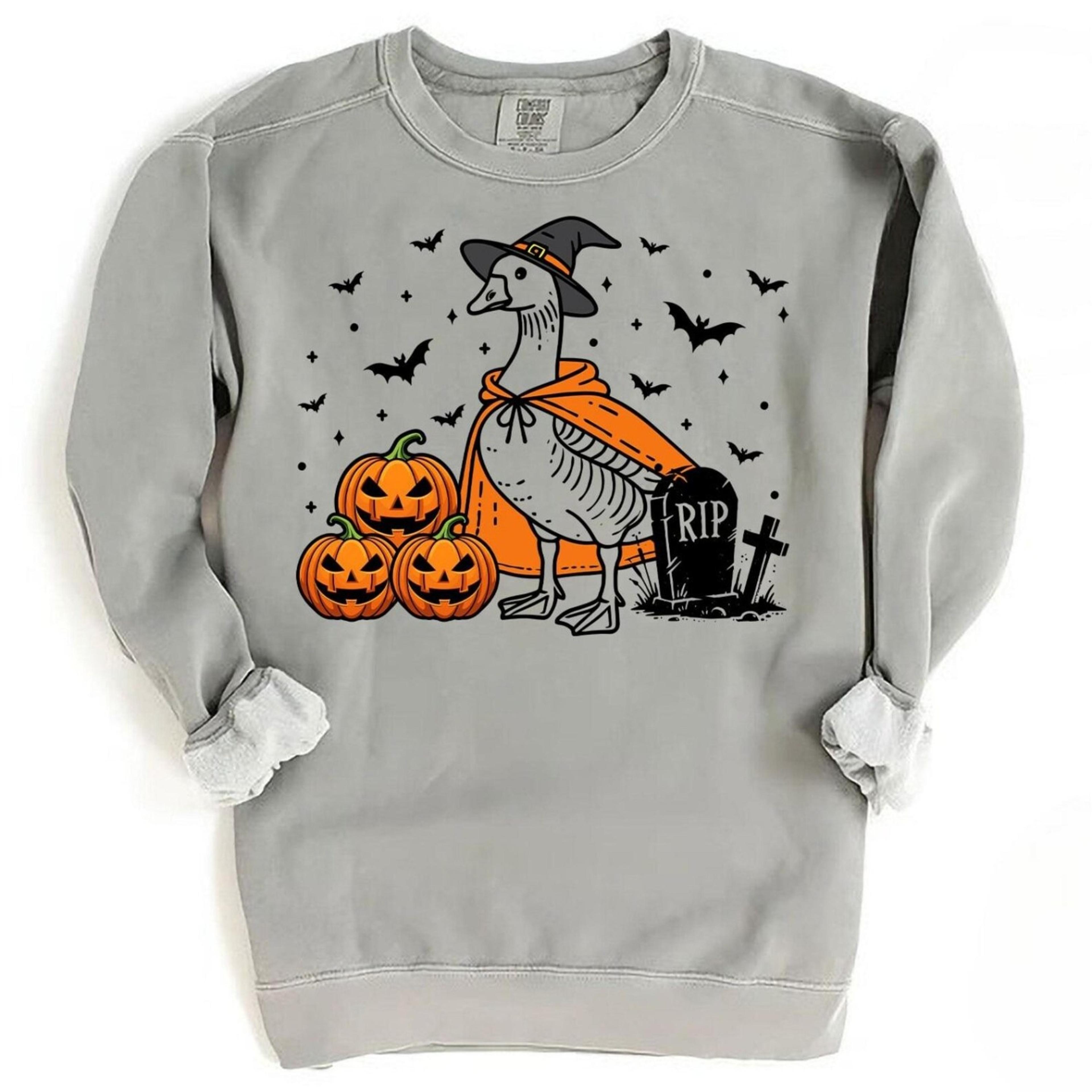 goose halloween sweatshirt | silly goose witch crewneck | pumpkin goose sweater | goose lover | fall goose sweater | spo
