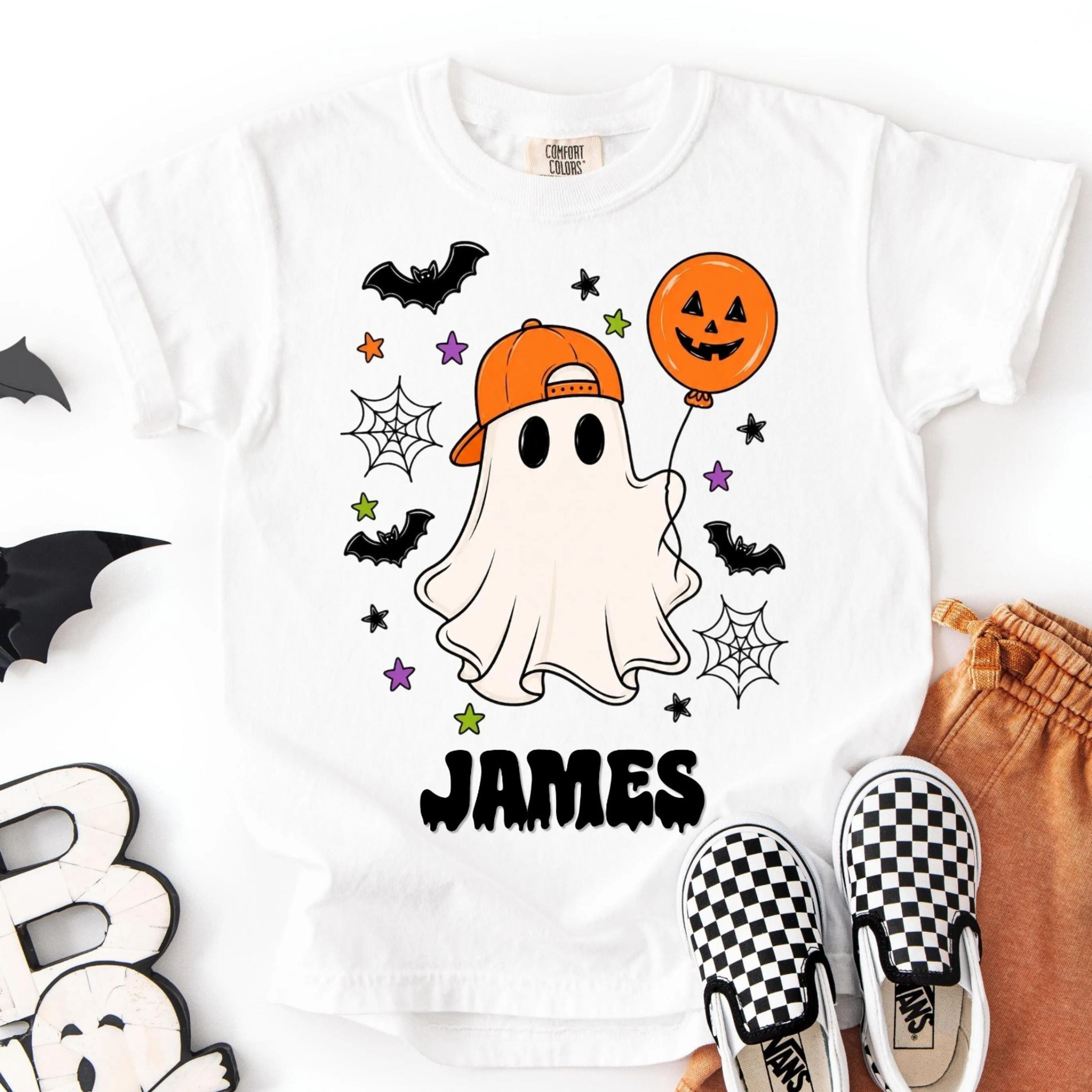 boys halloween shirt,boys comfort colors halloween shirt,custom kids name halloween t-shirt