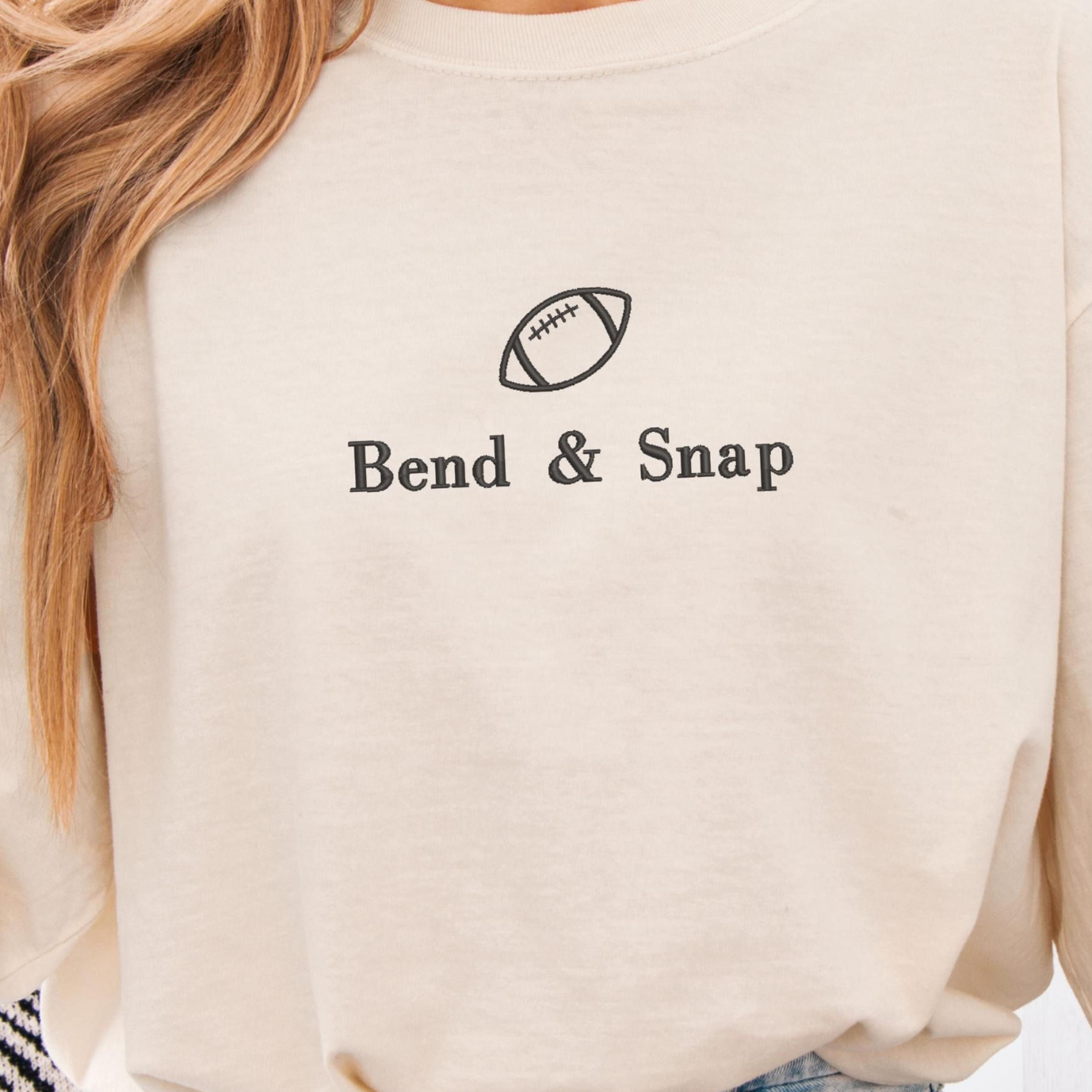 bend and snap embroidery shirt football season fall tee