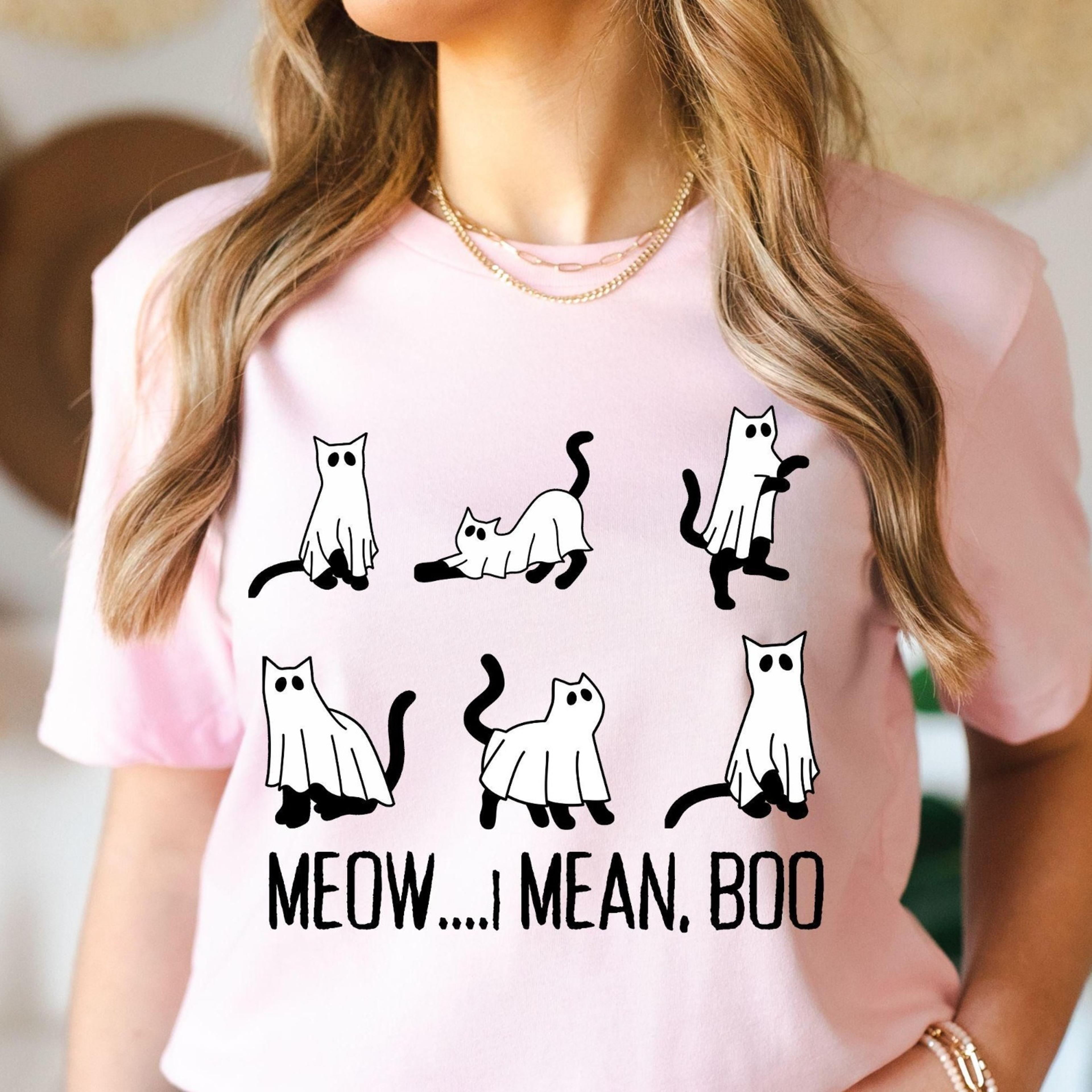 halloween cat shirt, meow.. i mean boo cat shirt, funny halloween shirt, black cat shirt, halloween cat t shirt, hallowe