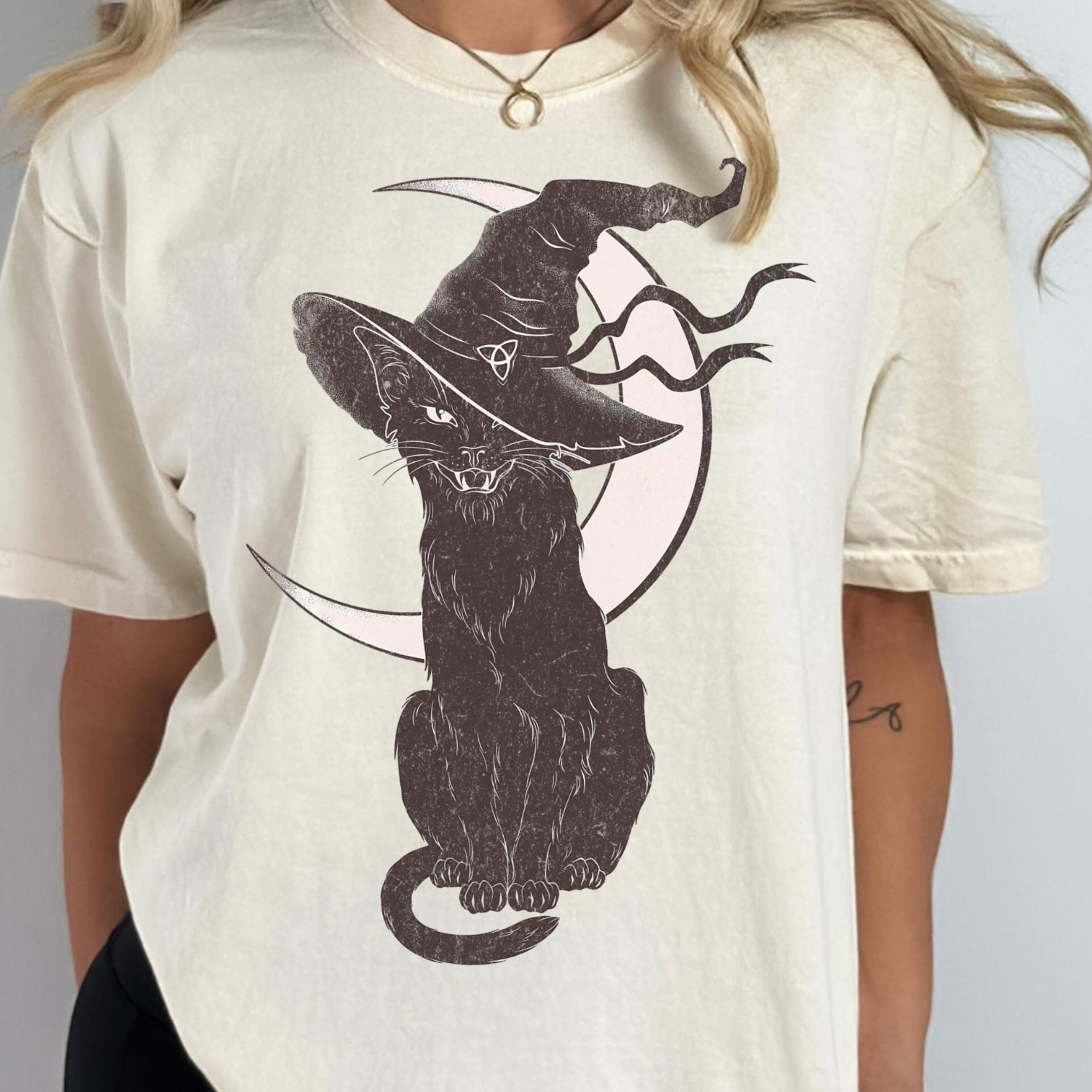 cat witch halloween shirt spooky comfort colors tee