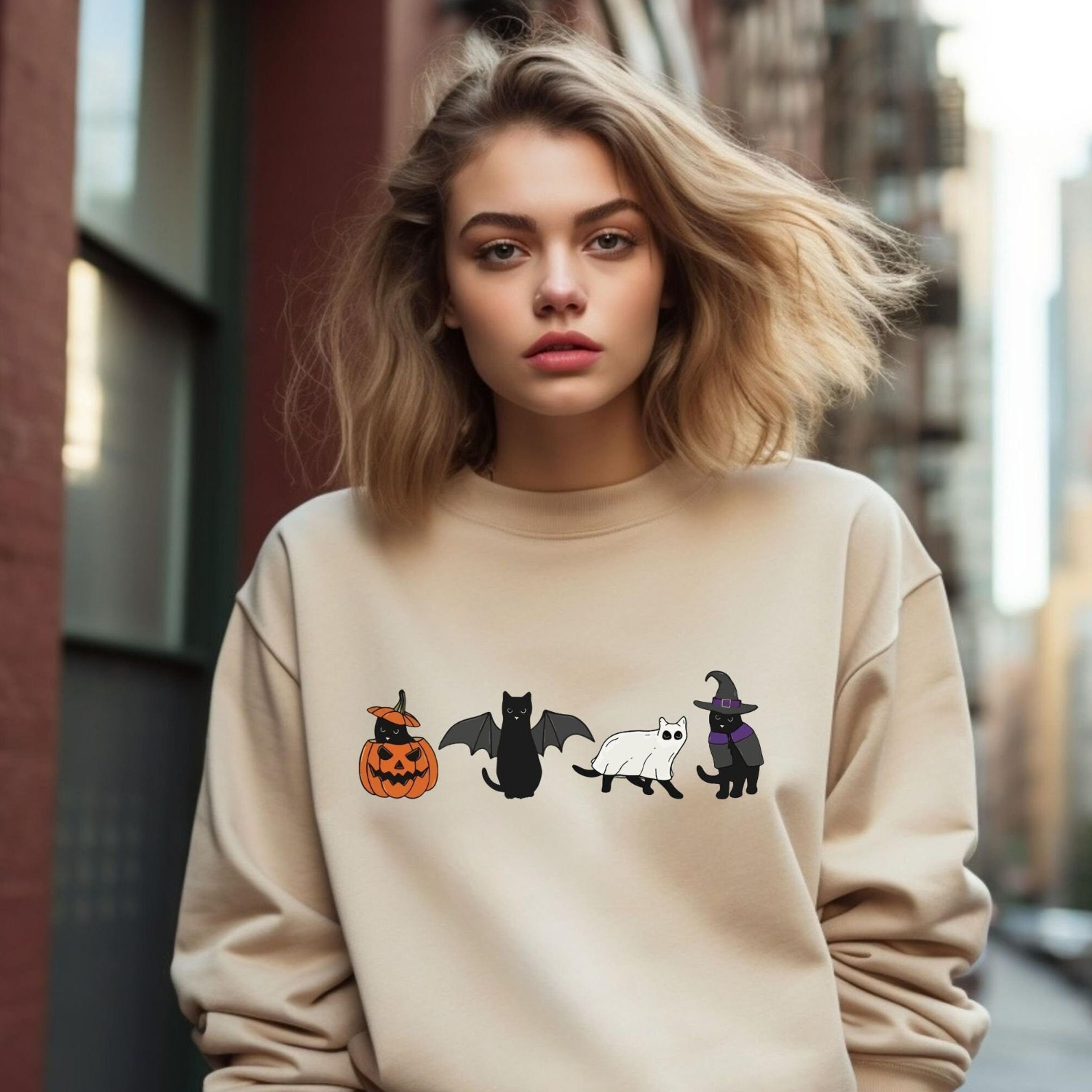 halloween shirt, cat halloween shirt, ghost cat shirt, halloween tshirt, halloween cat shirt, black cat shirt, spooky se