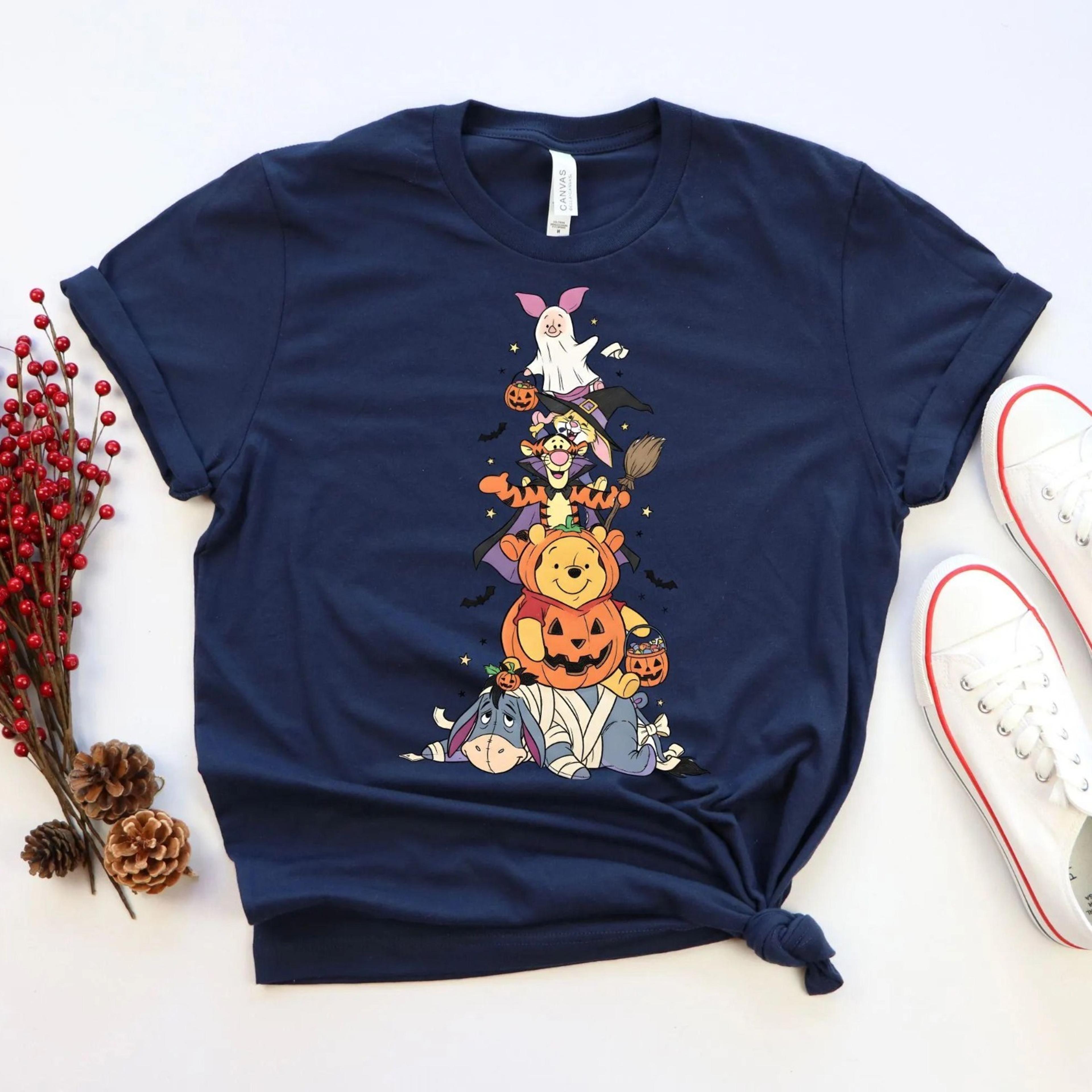 pooh halloween shirt, winnie the pooh halloween shirt, pooh characters shirt, piglet pooh shirt, pooh pumpkin shirt, dis