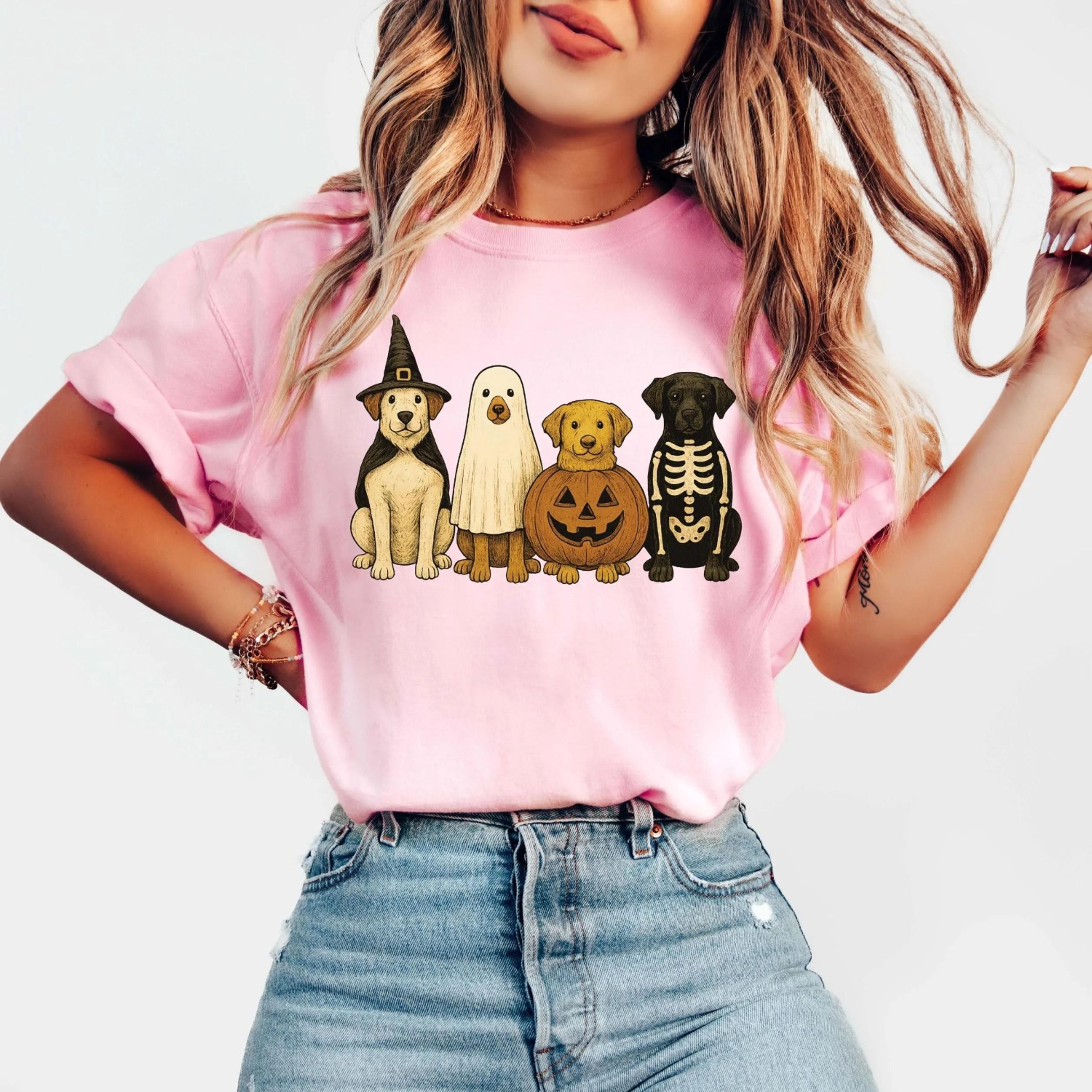 halloween dogs sweatshirt, dog sweatshirt, spooky pumpkin ghost witch dog shirt, cute dog mom gift shirt, fall h
