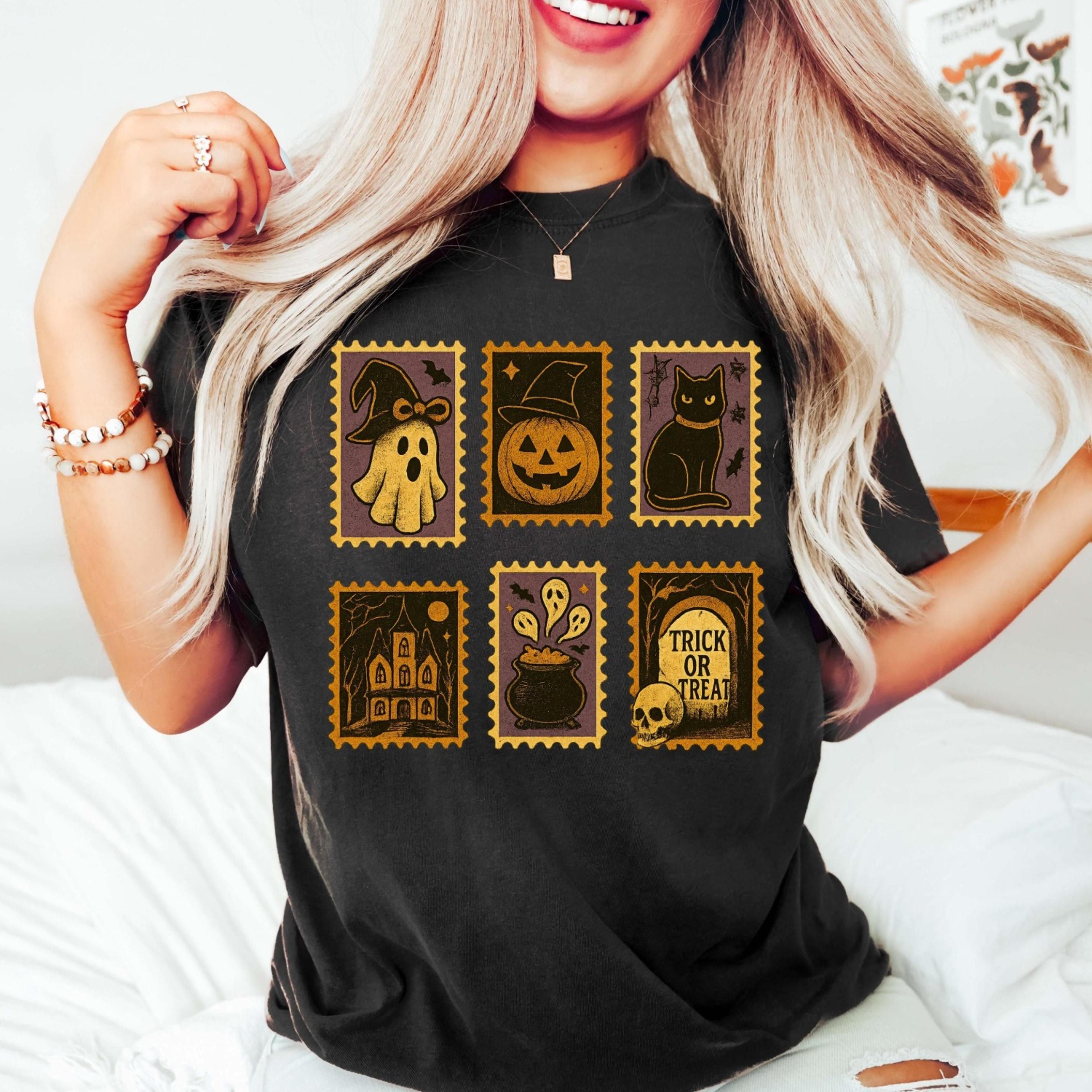retro halloween shirt, cat ghost shirt, halloween pumpkin shirt, girly halloween gift shirt, spooky season shirt, hallow