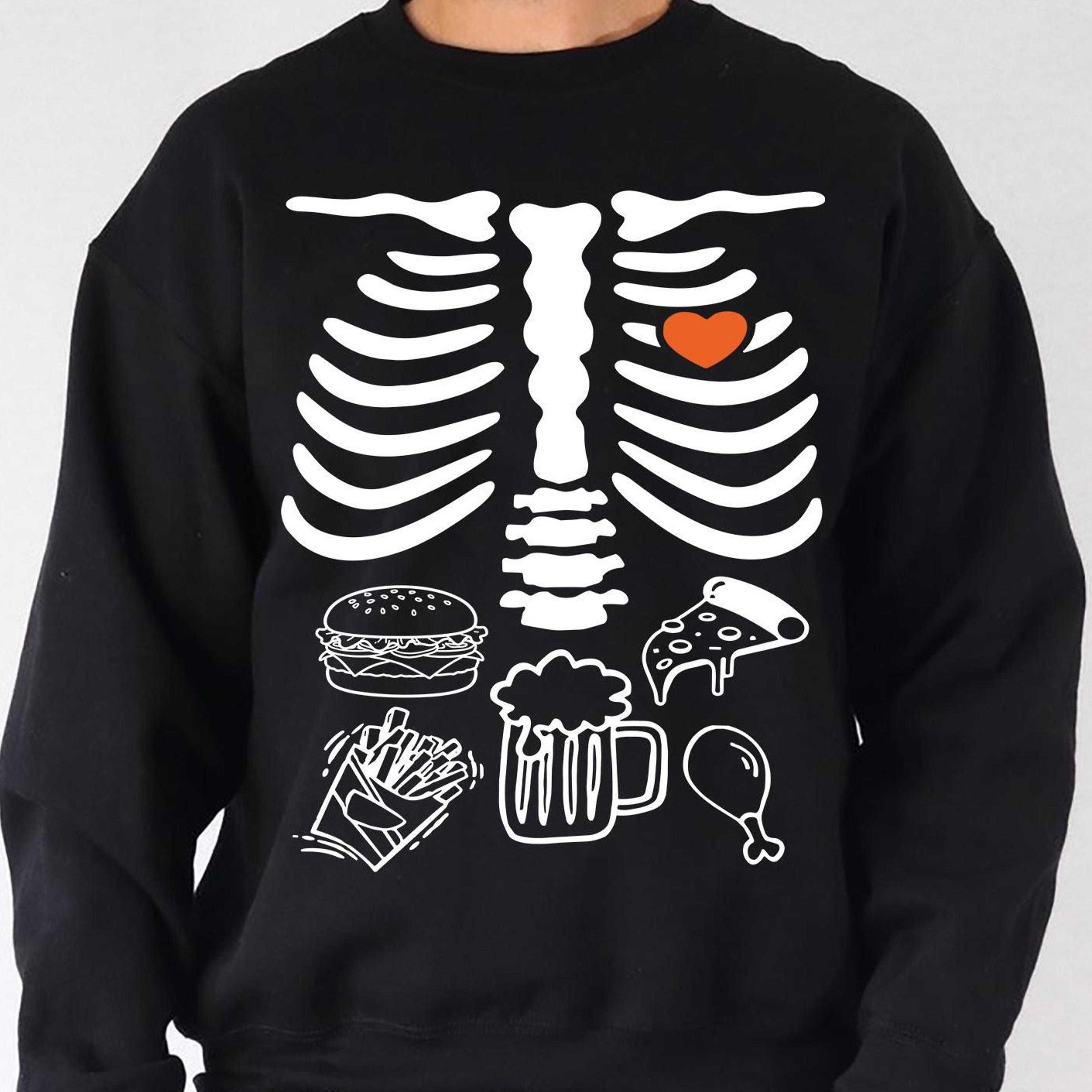 skeleton food baby sweatshirt pregnancy announcement halloween shirt
