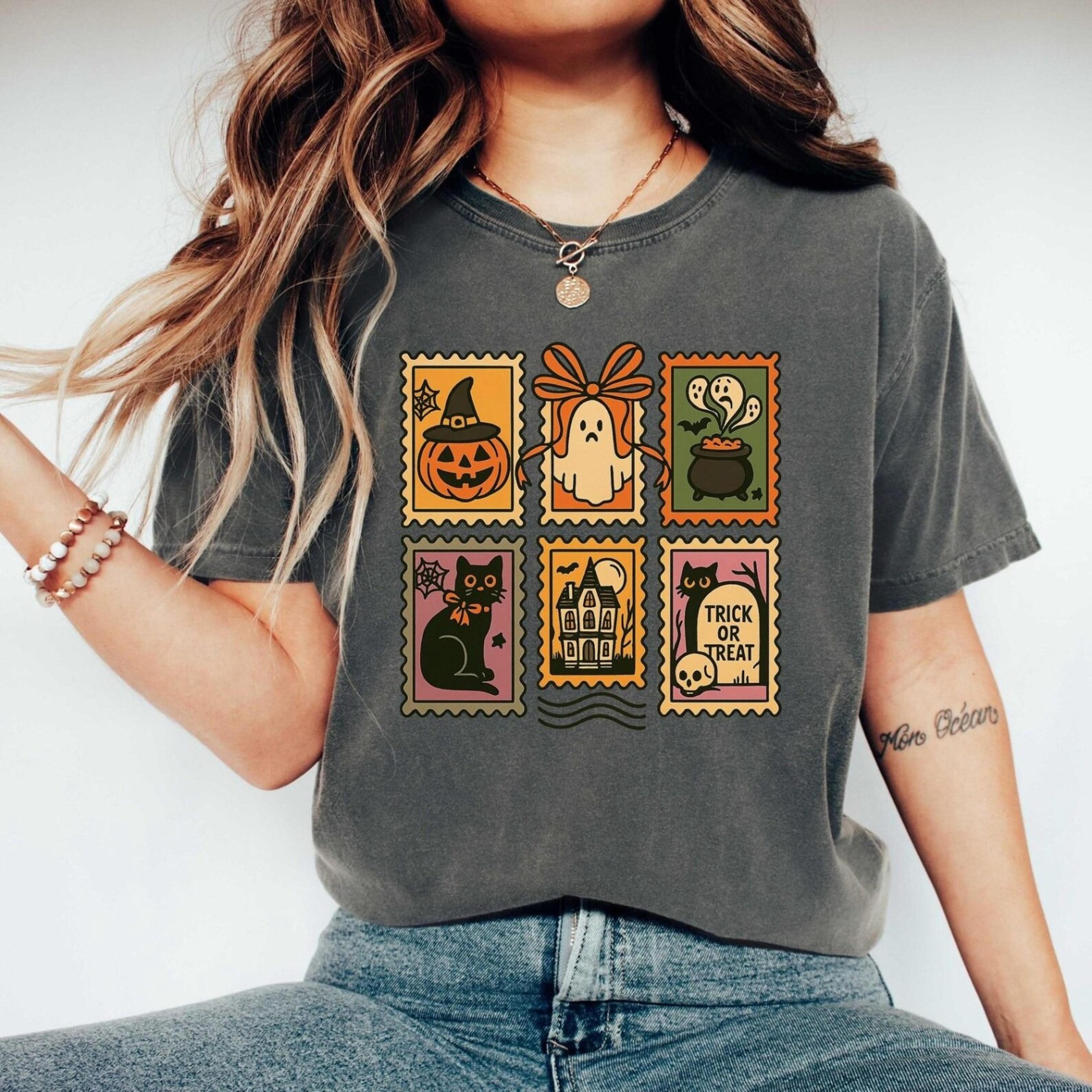 retro halloween shirt, halloween cards shirt, halloween witch cat shirt, ghost halloween shirt, halloween haunted mansio