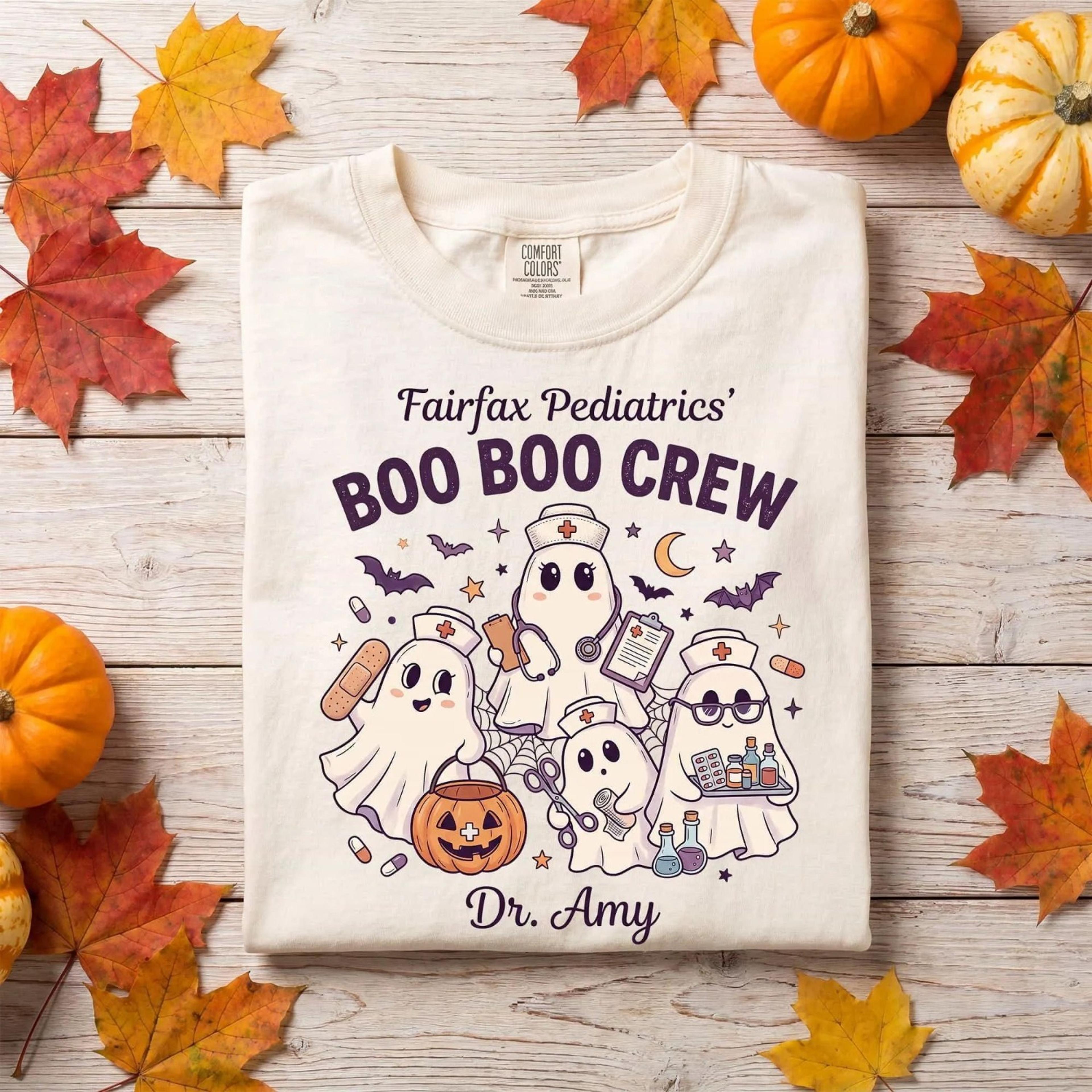 pediatric nurse halloween shirt, boo boo crew sweatshirt, cute ghost doctor top, medical team matching tee, nicu staff g