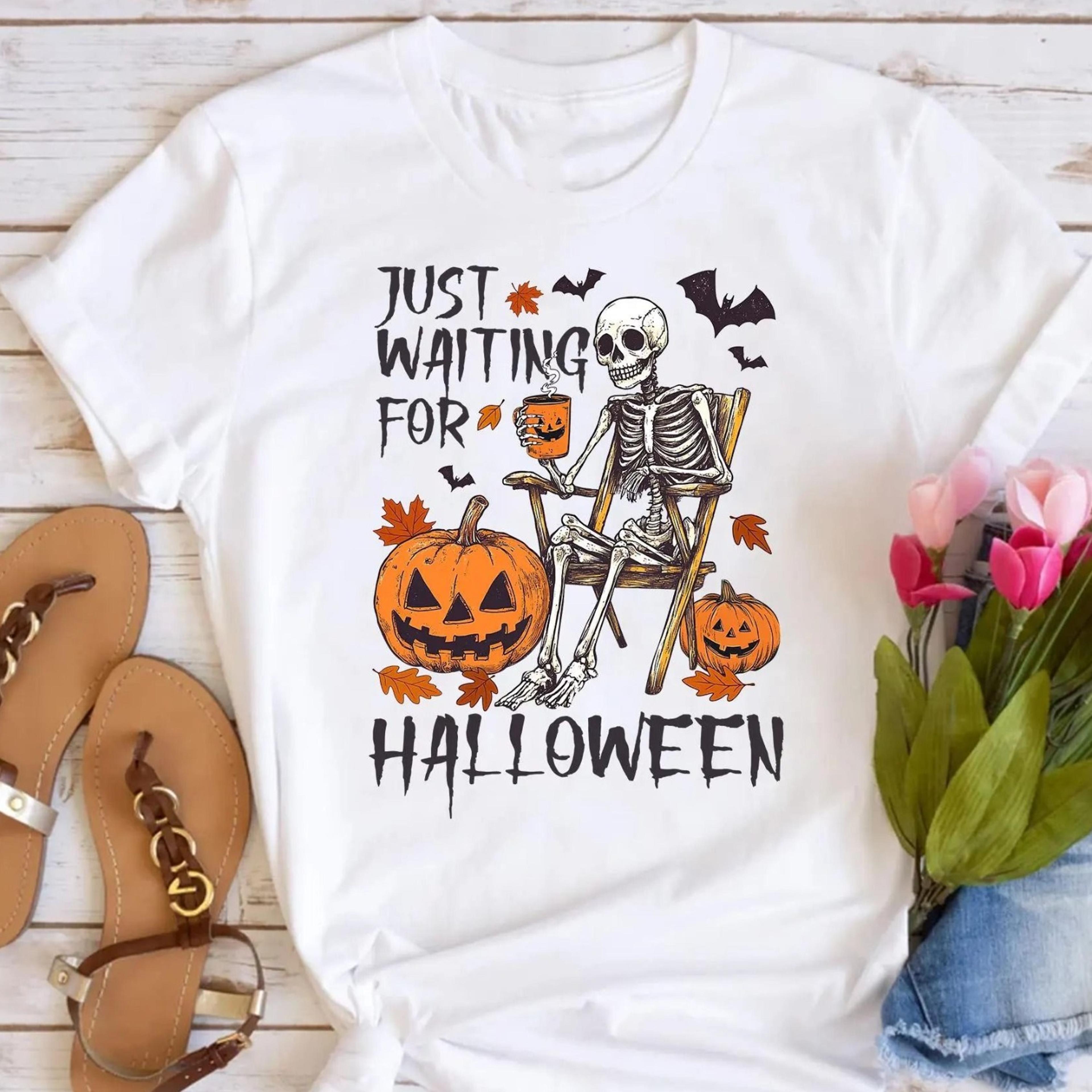 skeleton halloween shirt funny pumpkin