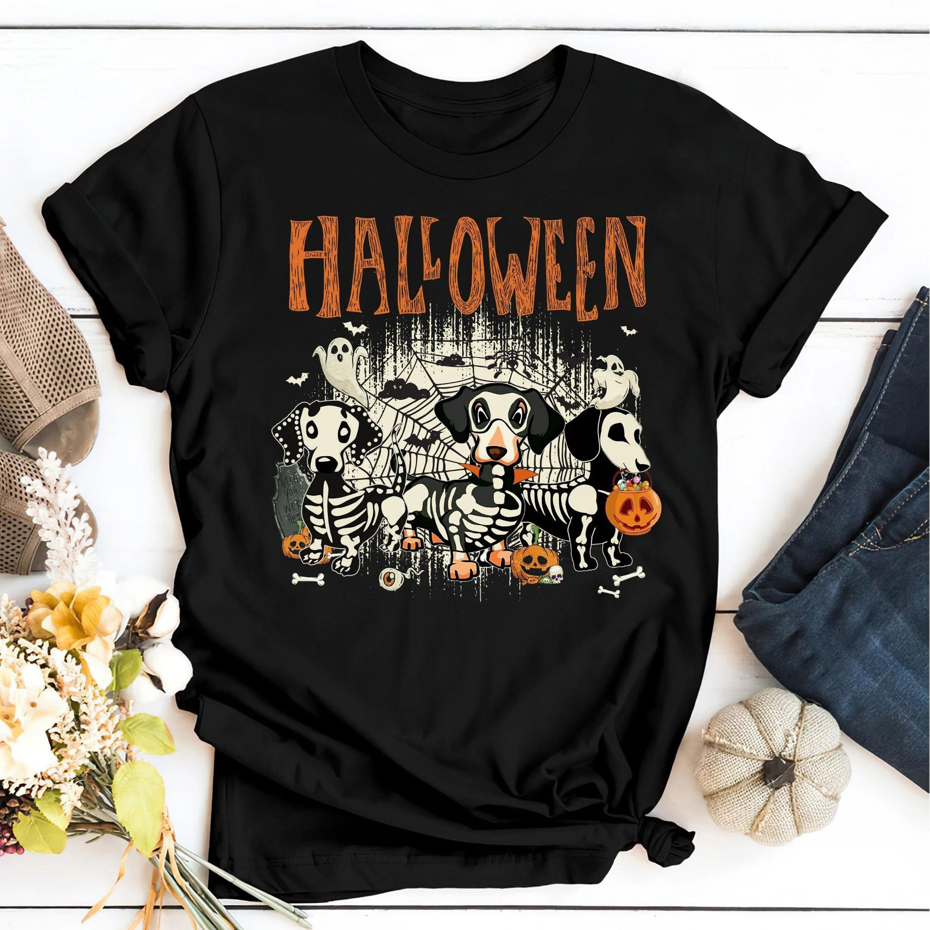 halloween dachshund shirt retro ghost dog costume