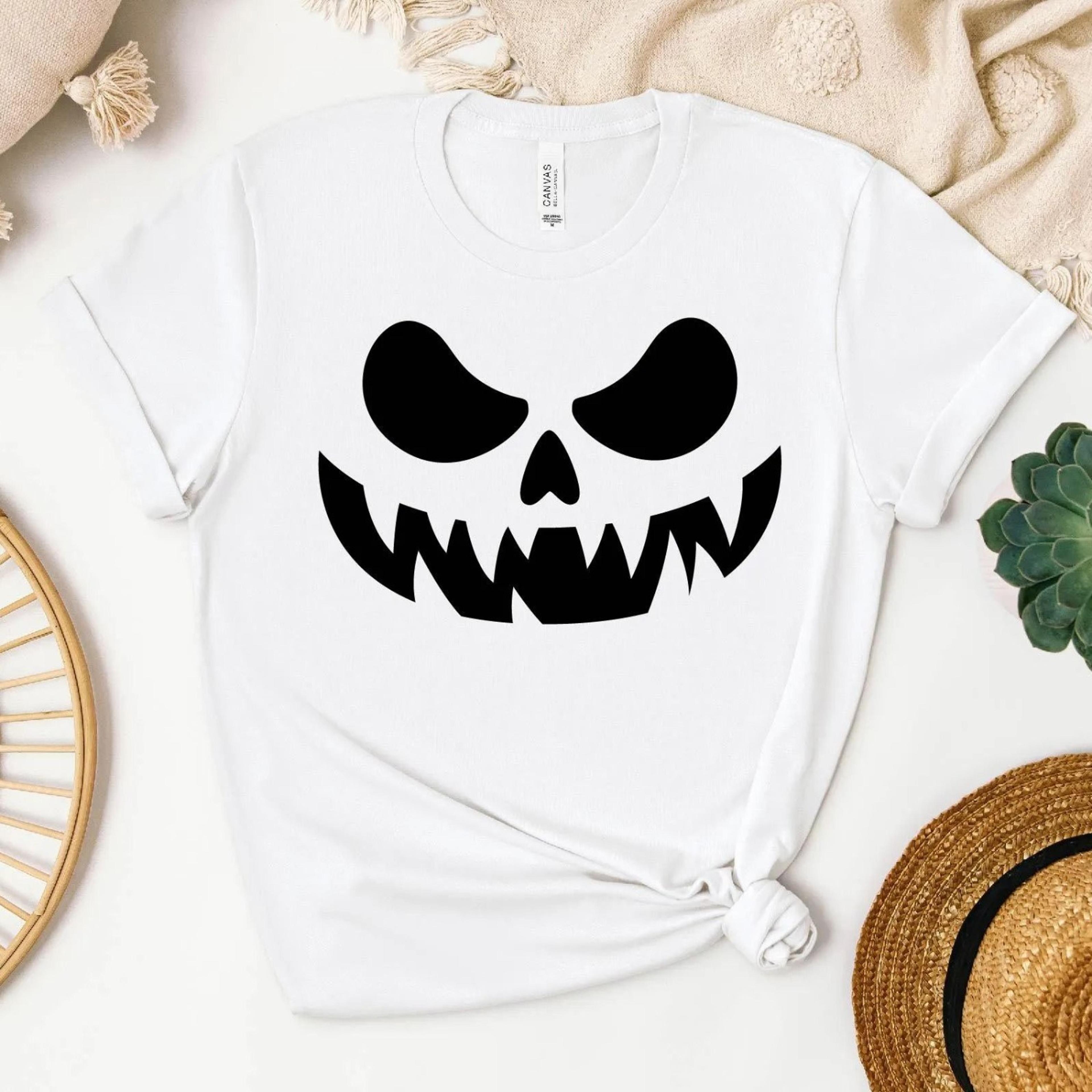 scary pumpkin face t-shirt - halloween