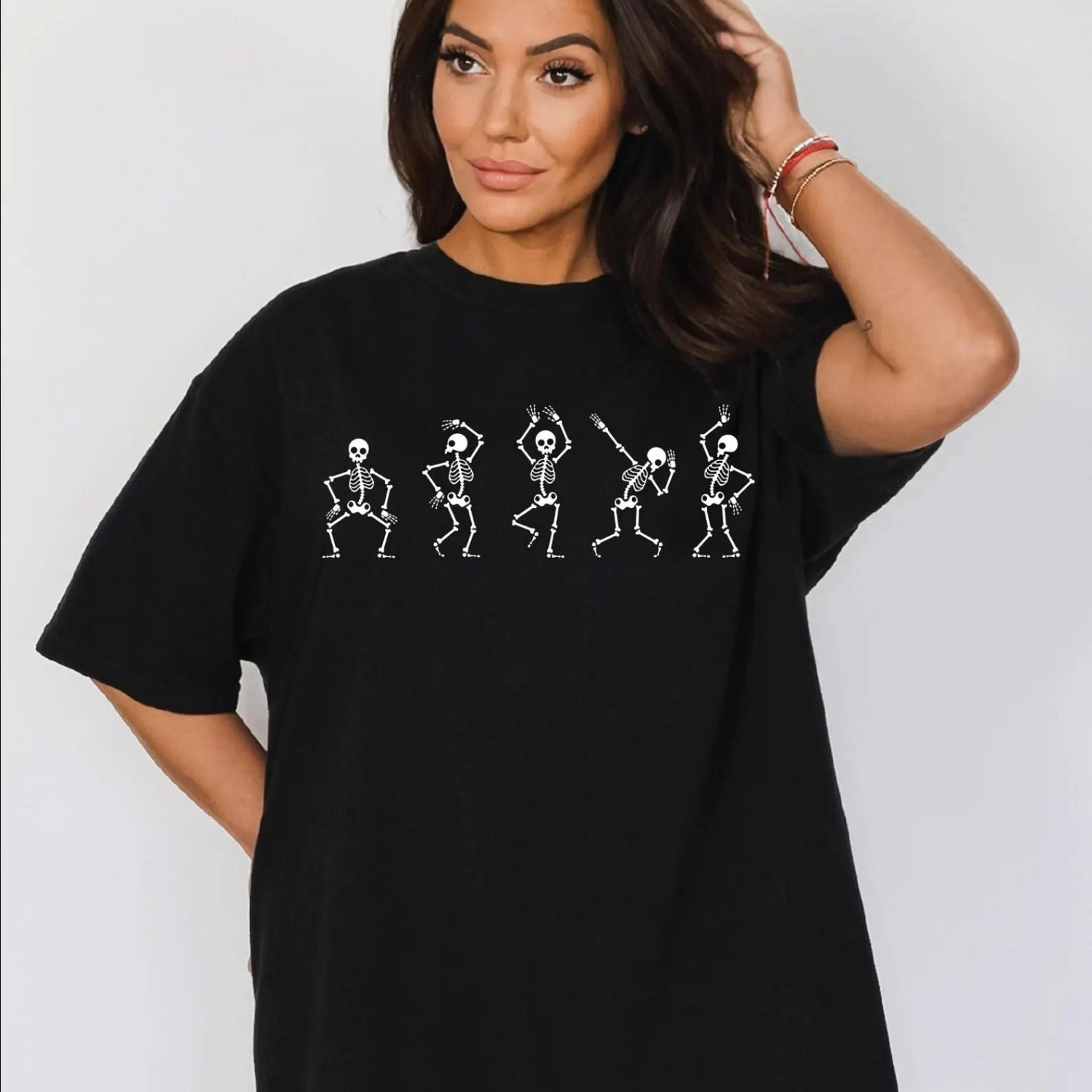 dancing skeleton shirt - retro halloween