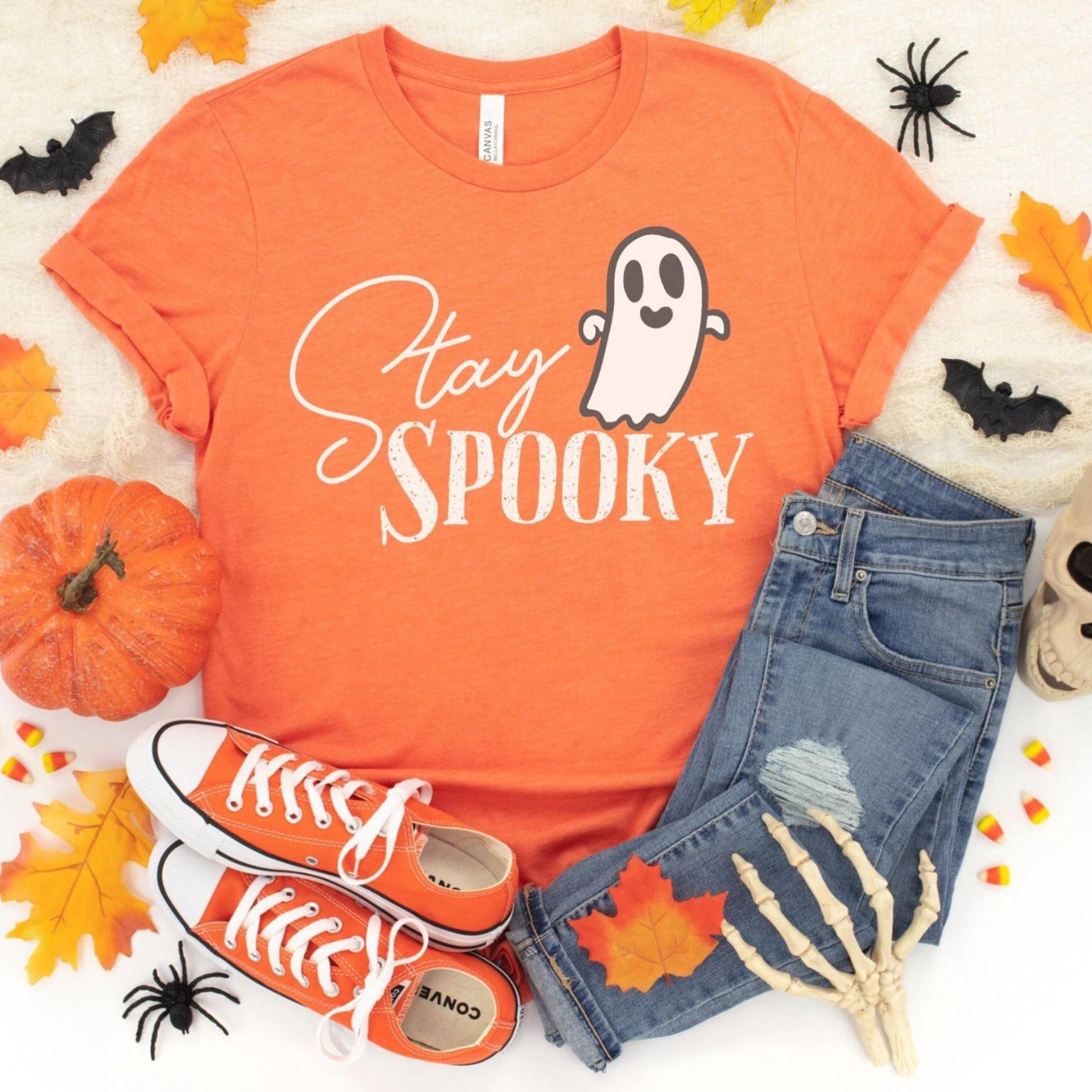 stay spooky shirt cute ghost halloween bella canvas tee