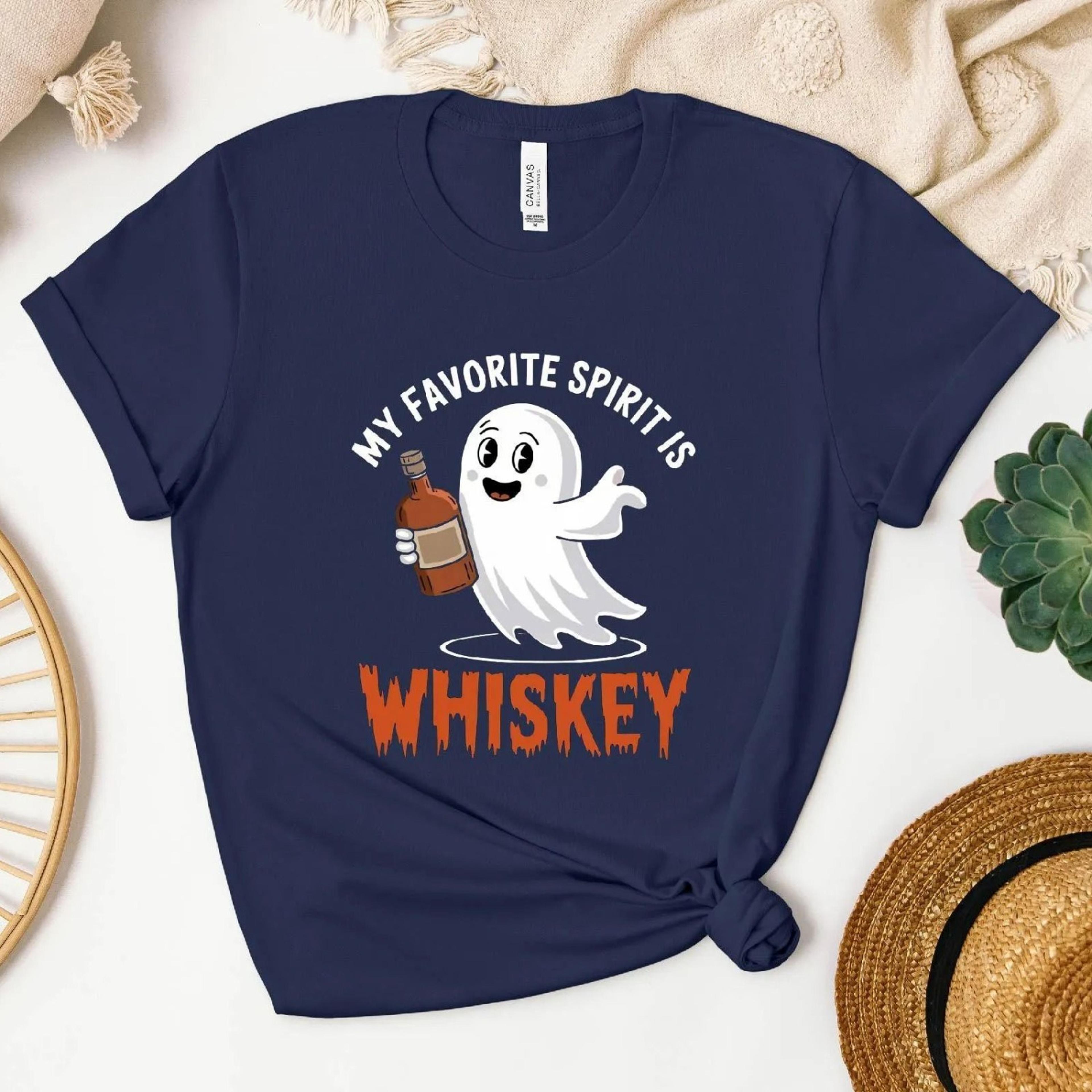 whiskey ghost halloween t-shirt unisex drinking tee