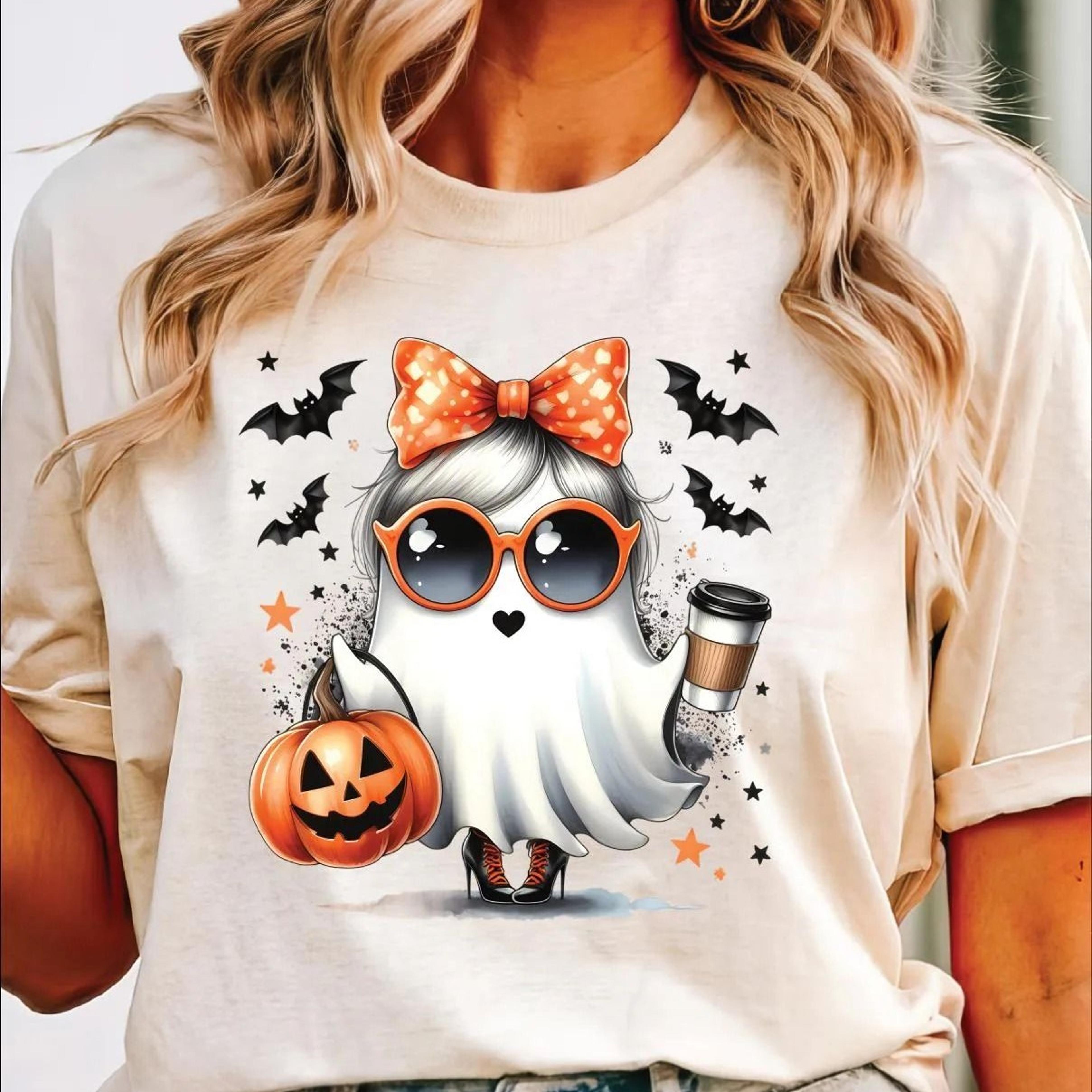 cute ghost halloween t-shirt, spooky fall tee