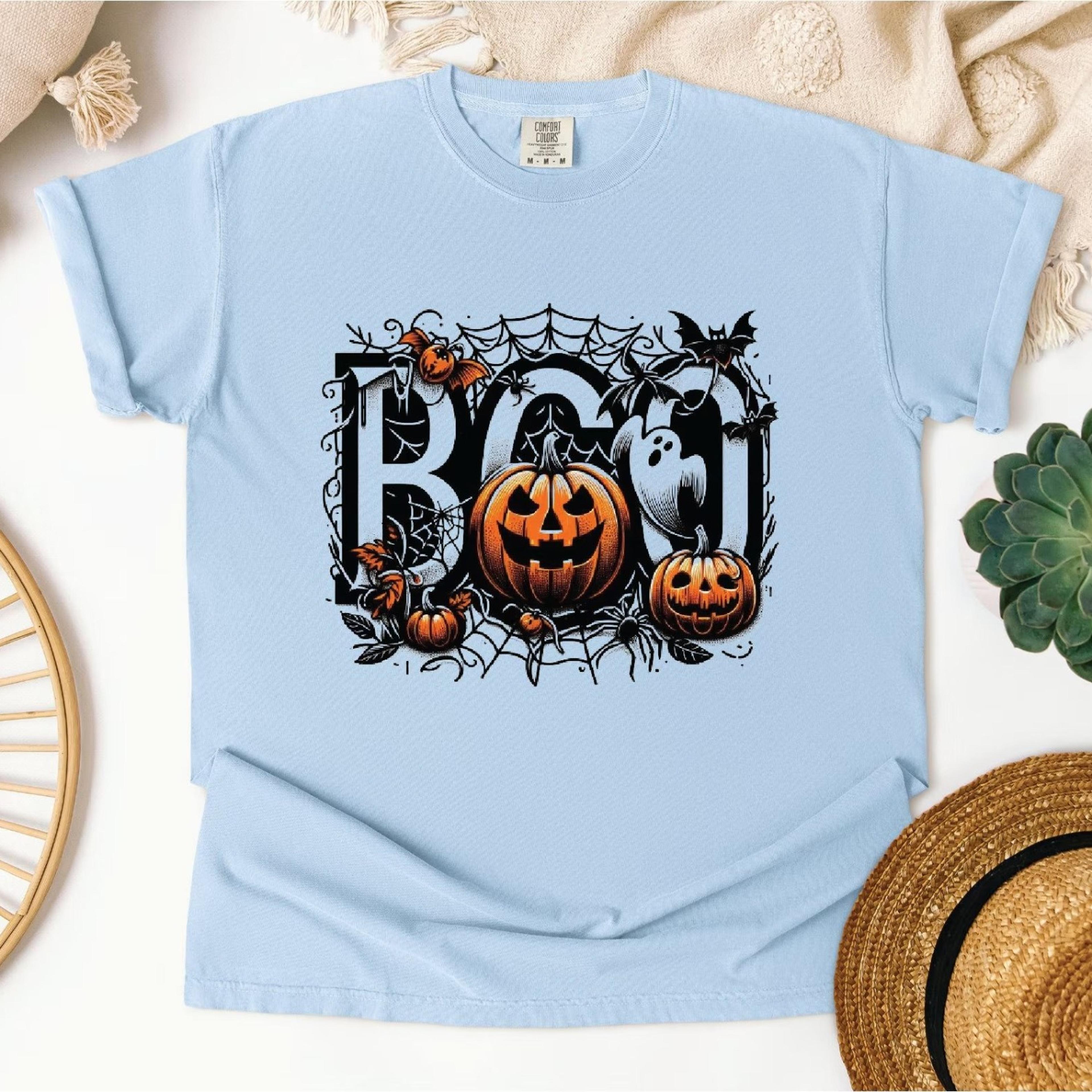 boo halloween t-shirt, spooky season tee