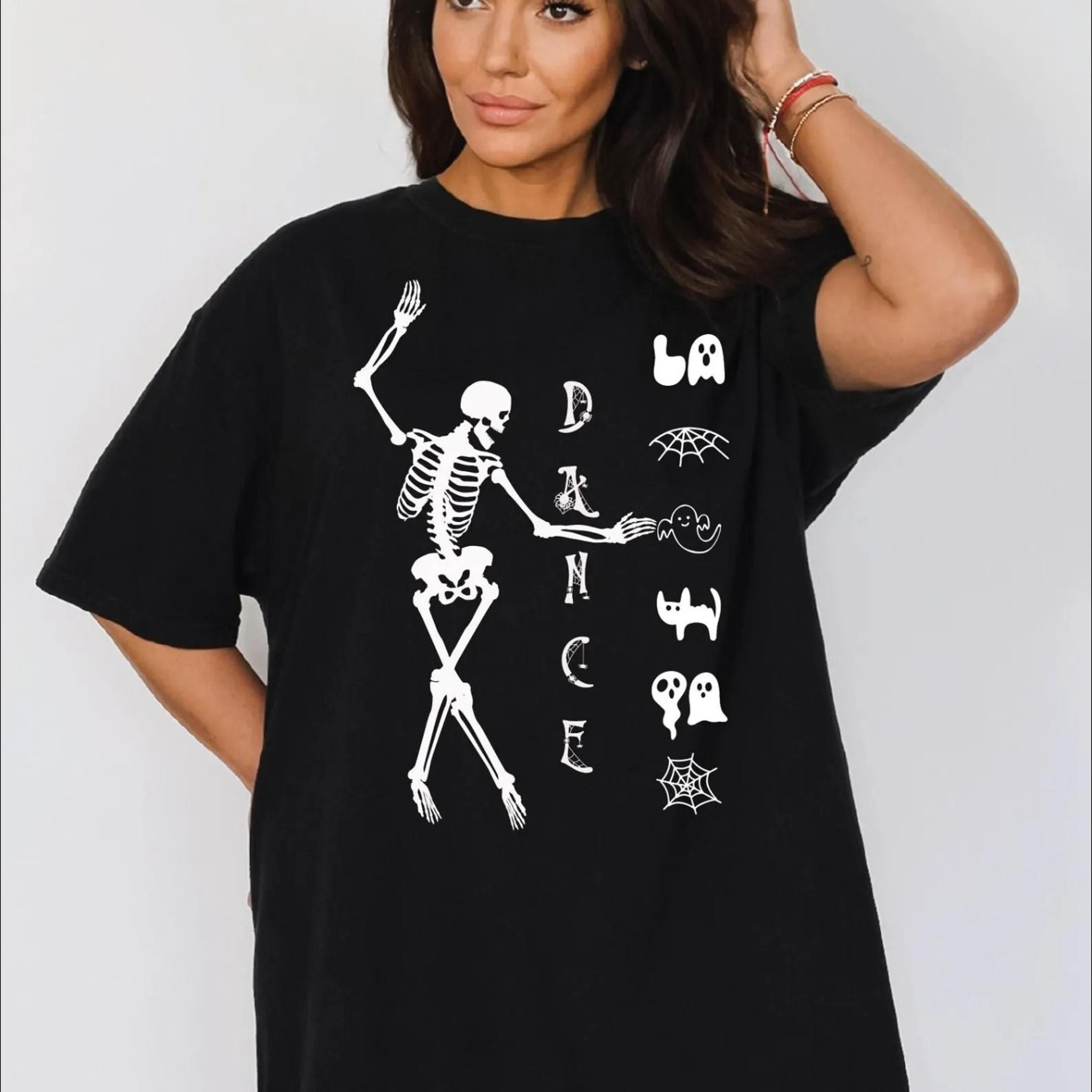skeleton dance shirt, vintage halloween tee