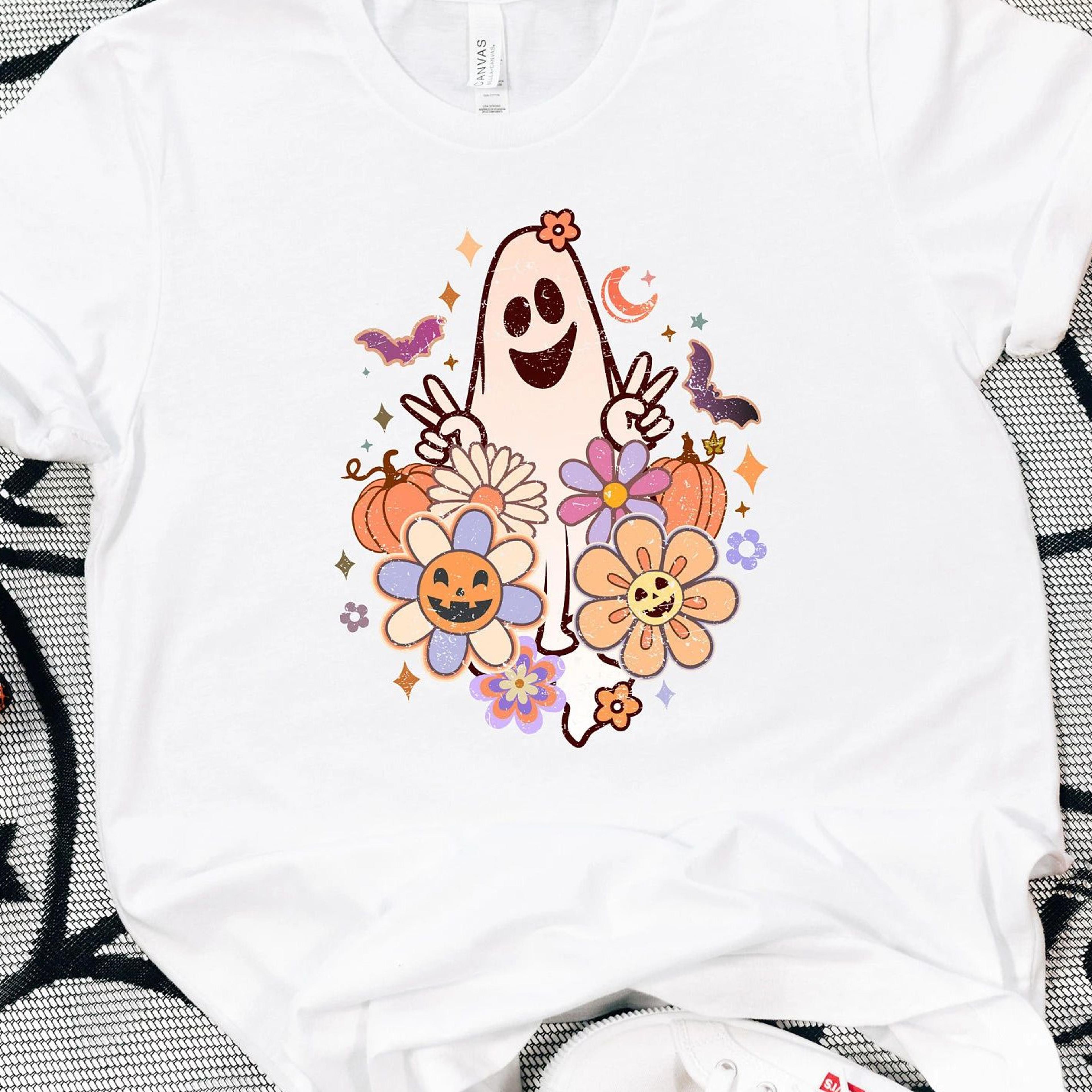 cute ghost sweatshirt halloween floral spooky season shirt