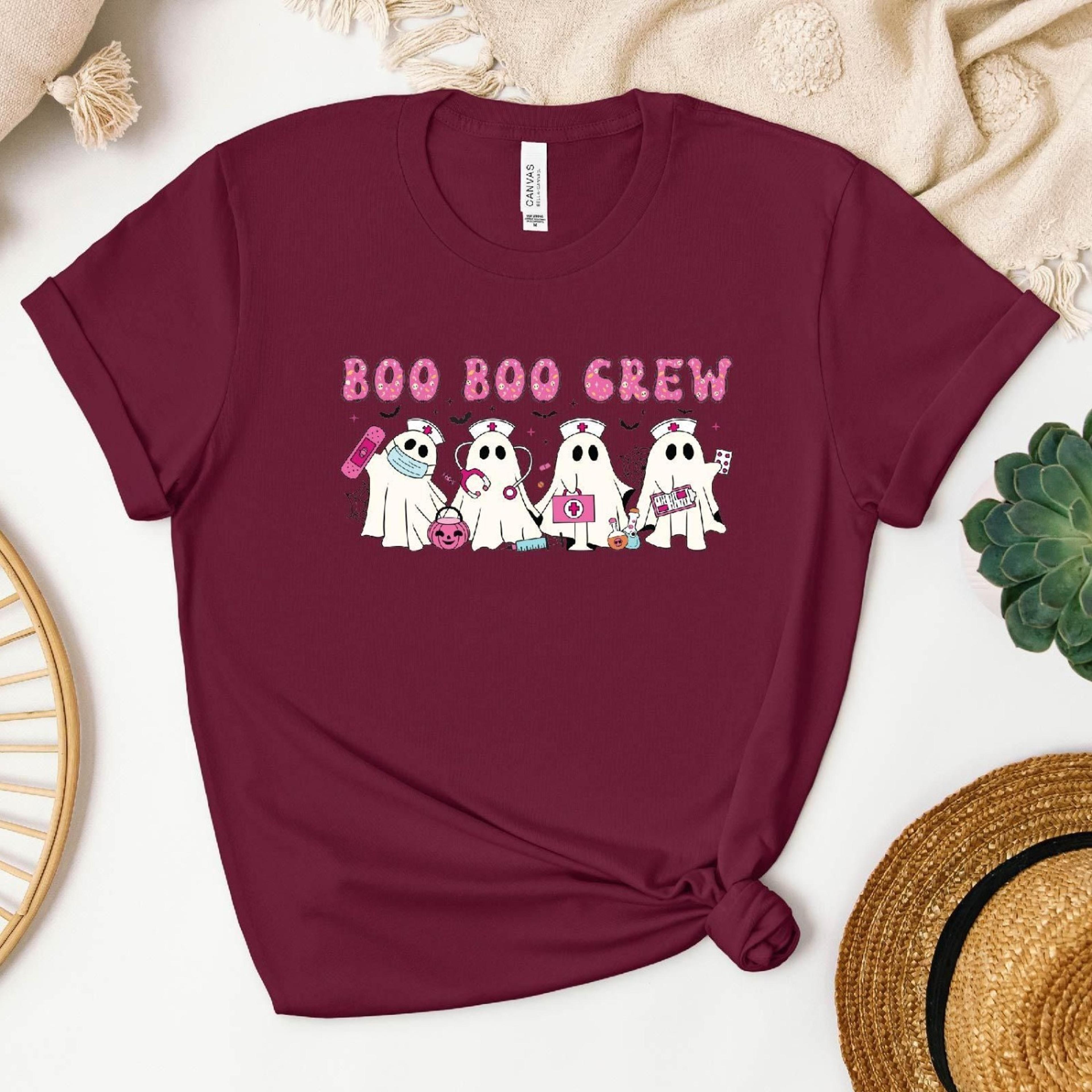 halloween nurse t-shirt boo boo crew ghost tees