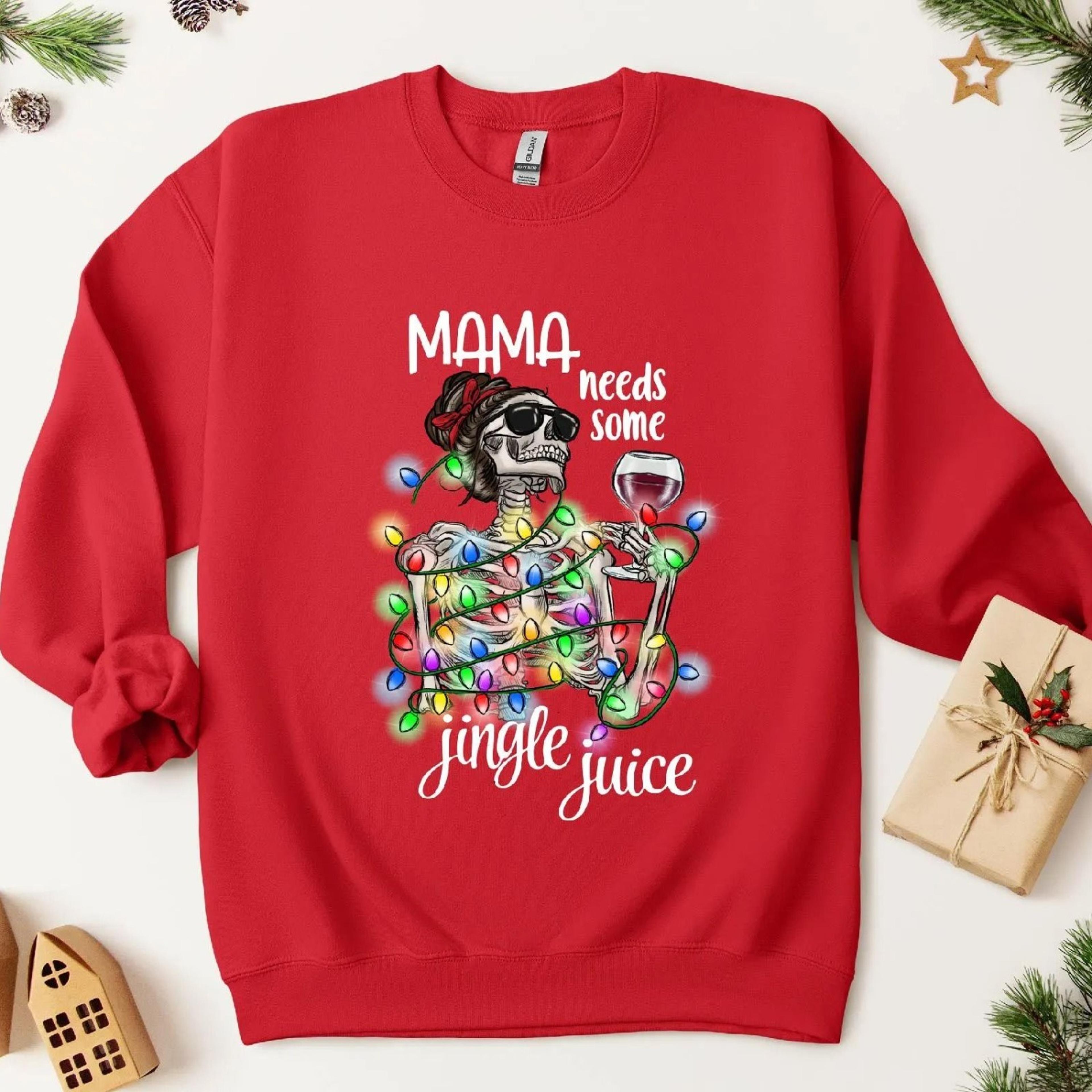 mama needs jingle juice christmas sweatshirt funny retro holiday tee