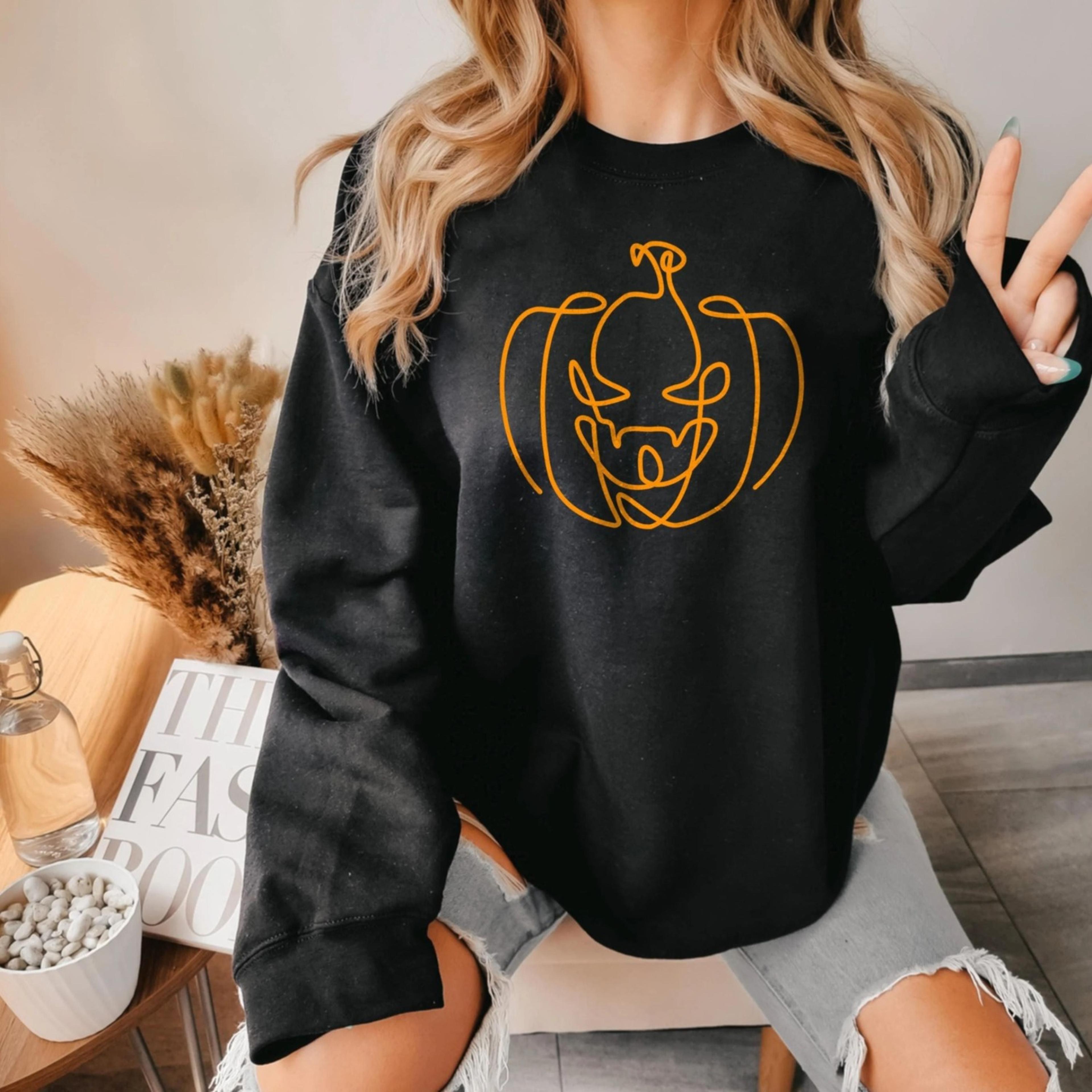 orange pumpkin sweatshirt halloween jack lantern sweater
