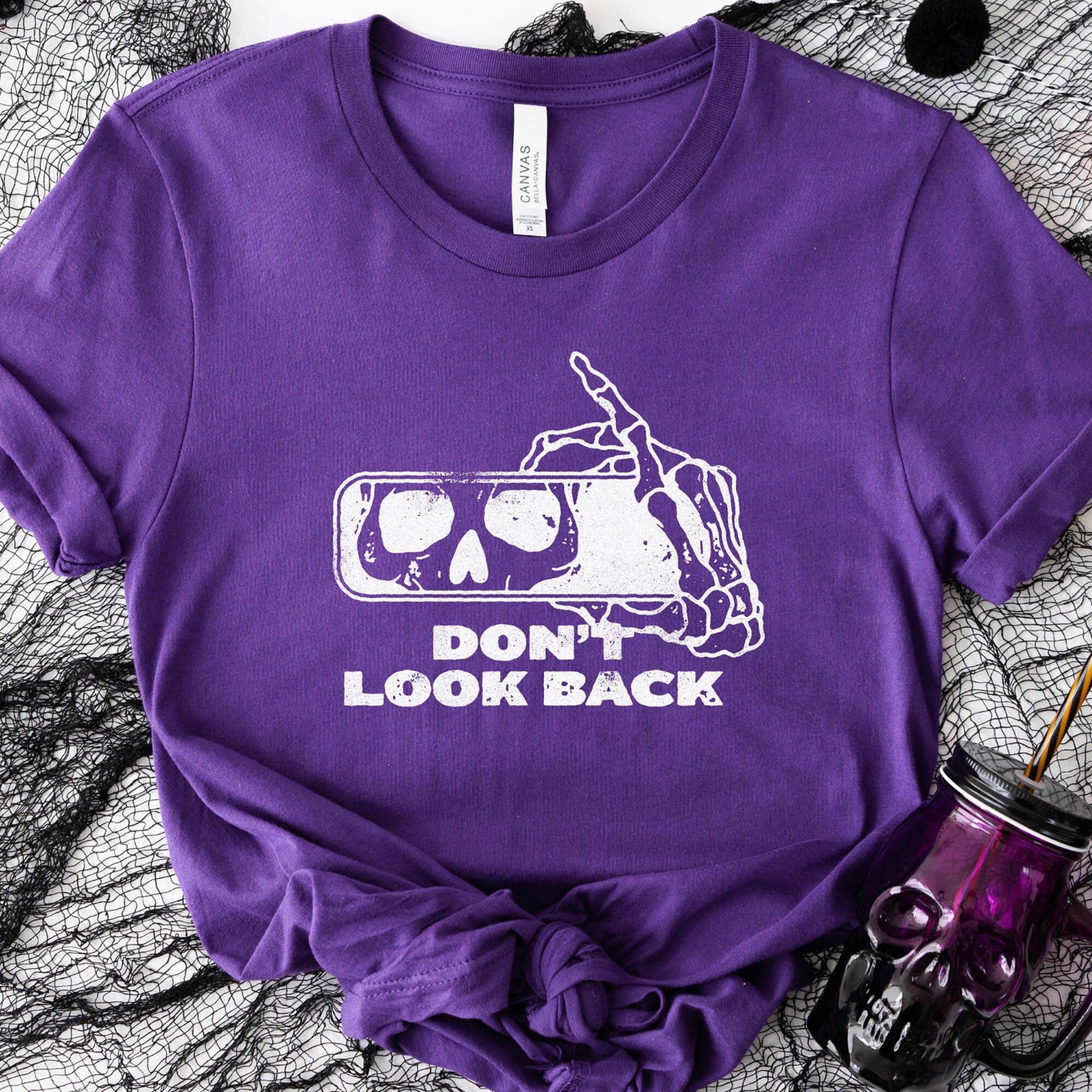 don't look back halloween skeleton sweatshirt rearview mirror shirt