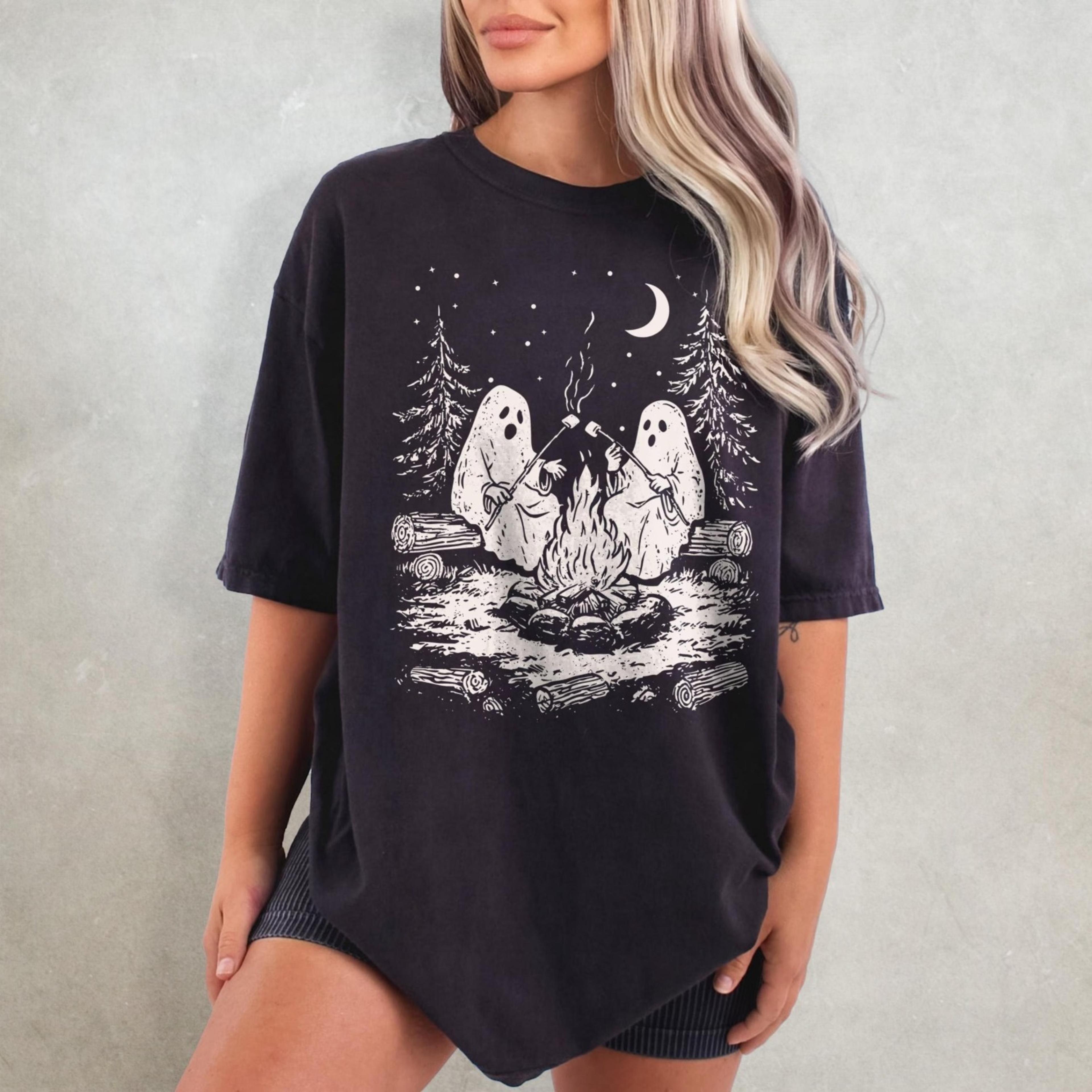ghost stories shirt, retro halloween ghost t-shirt, funny camping shirt, spooky season shirt, fall graphi