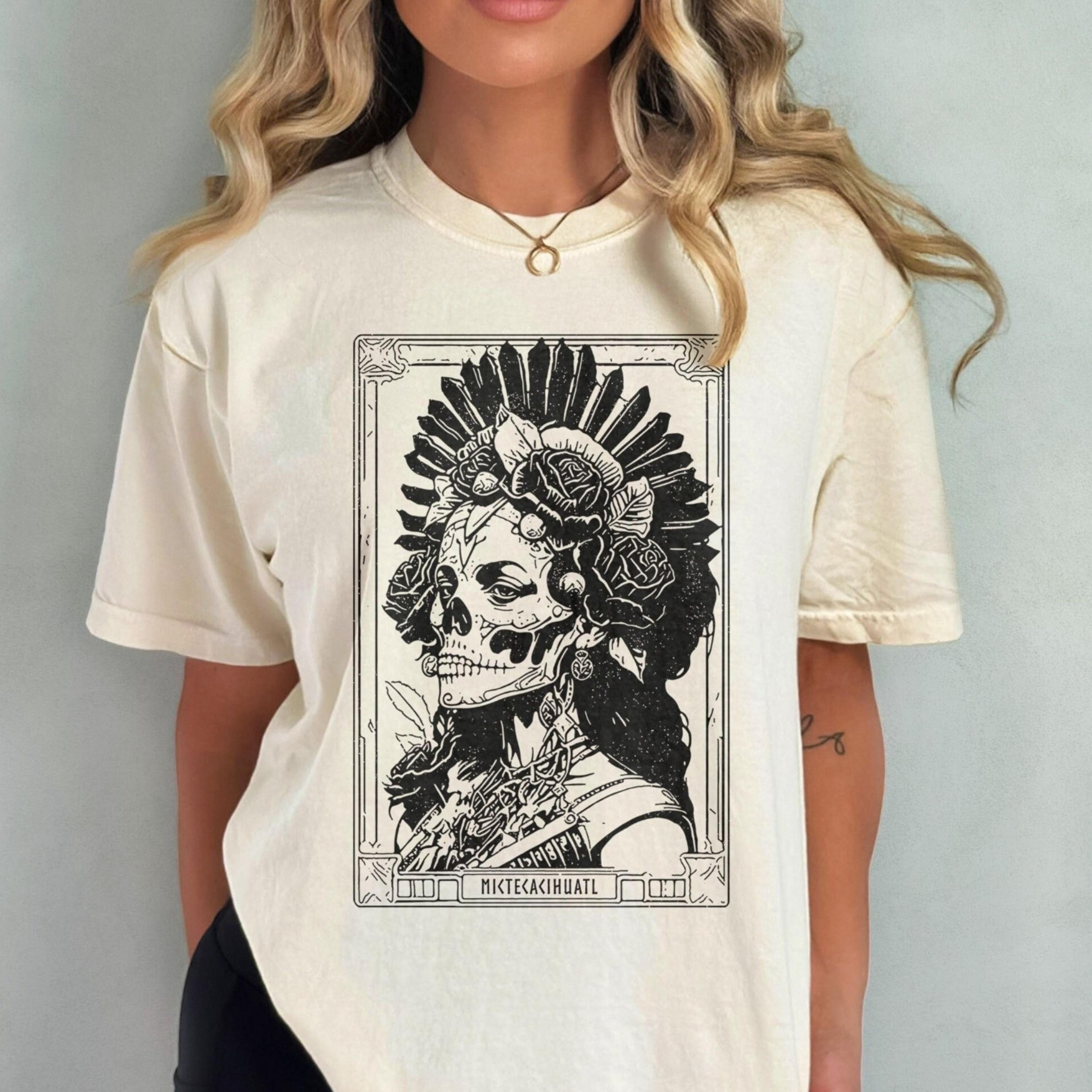 mictecacihuatl shirt - t-shirt dia de los muertos shirt aztec mythology t shirt lady of the dead aztec g