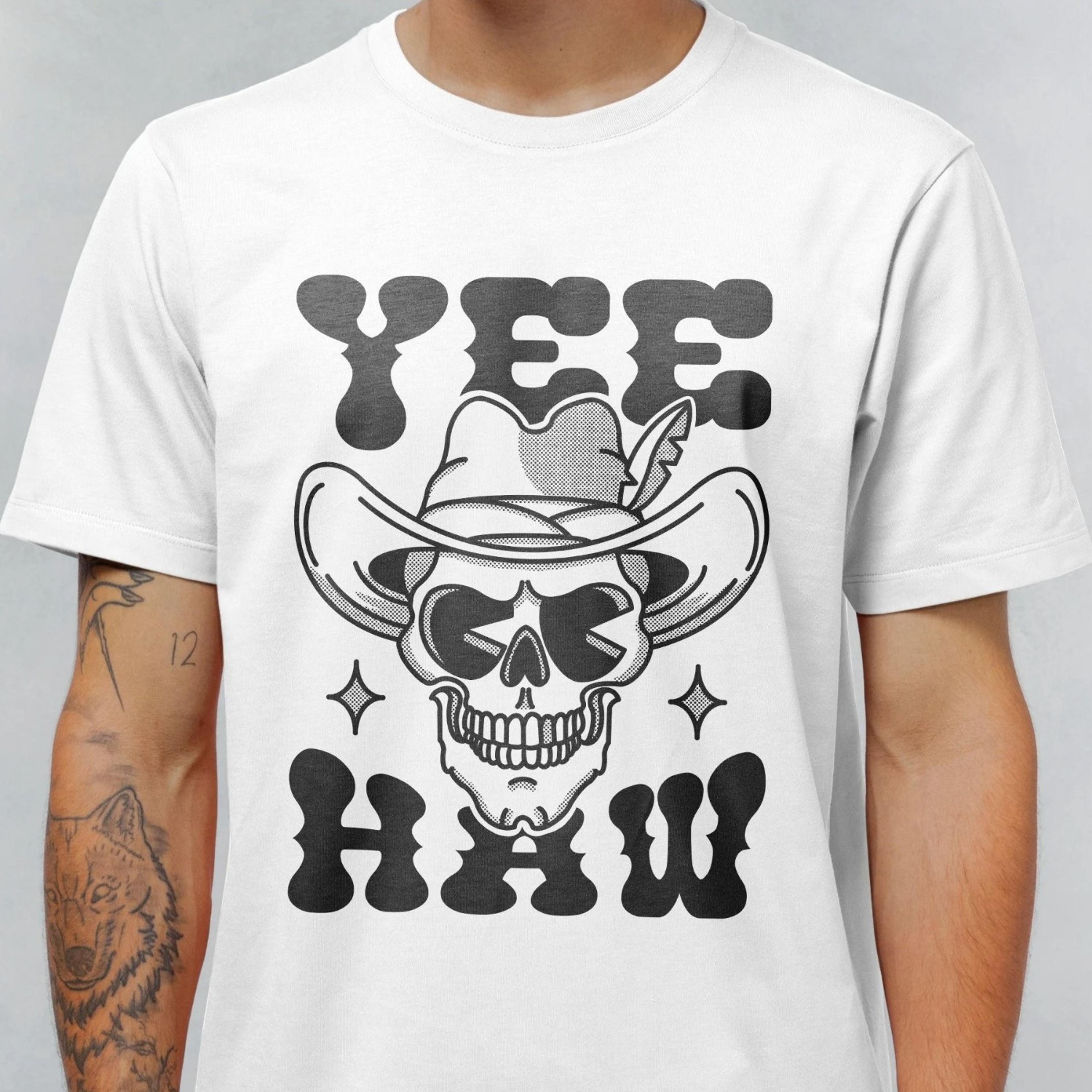 yee haw shirt, skeleton cowboy comfort colors t-shirt, retro western halloween graphic tee, cowgirl rodeo tshirt yeehaw