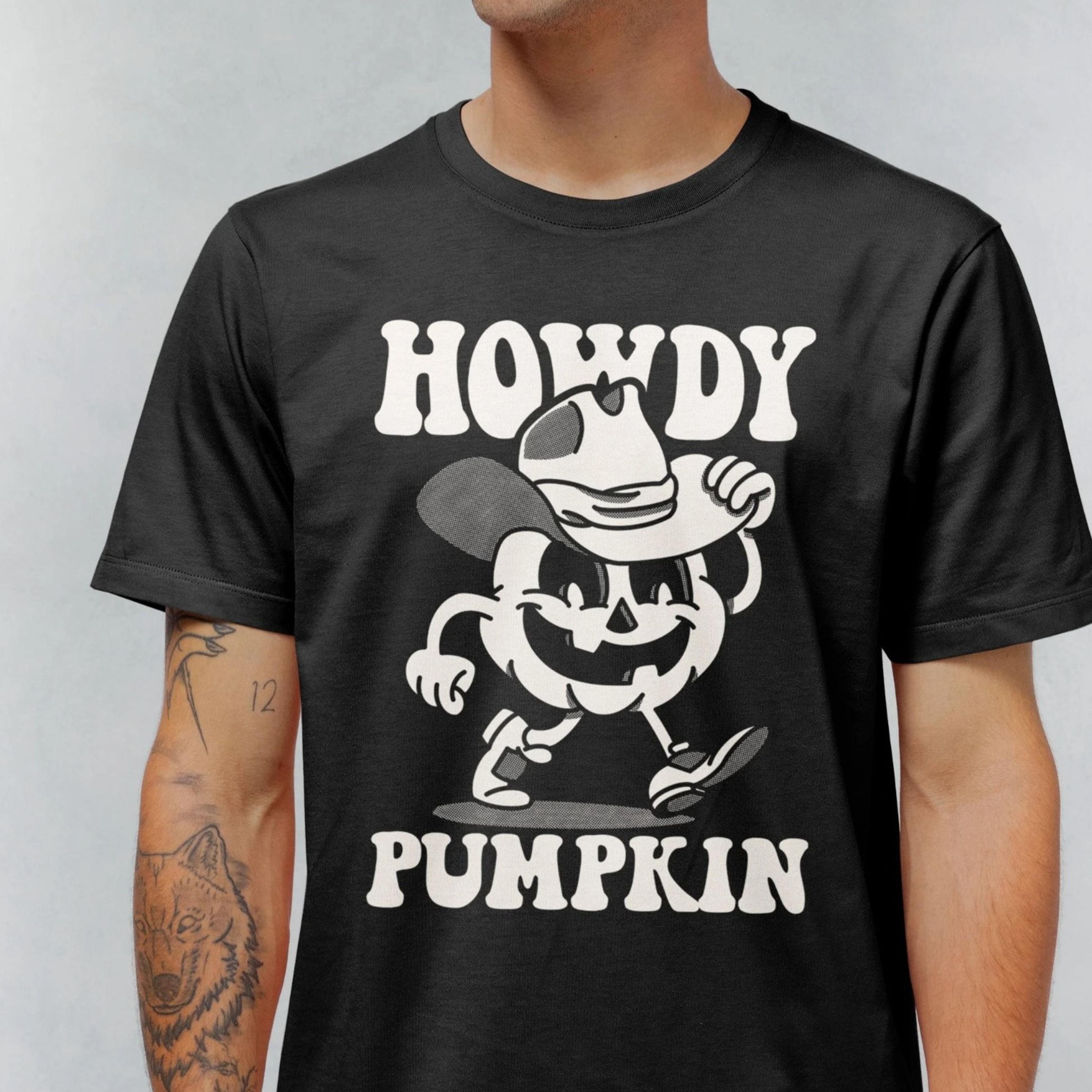 howdy pumpkin shirt - retro western halloween tee