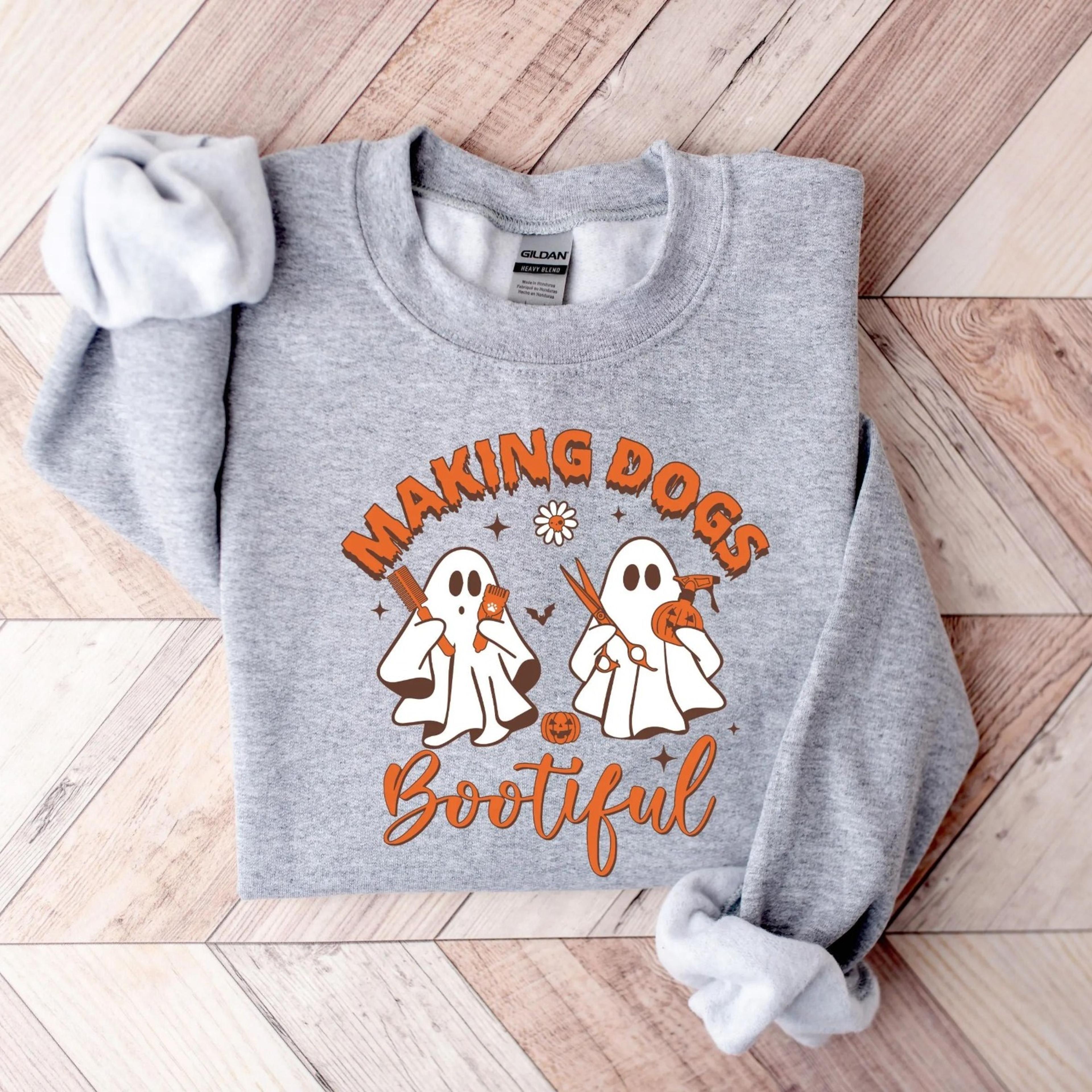 making dogs bootiful sweatshirt, dog ghost shirt, dog lovers hoodie, dog groomer shirt, pet grooming sweater, halloween