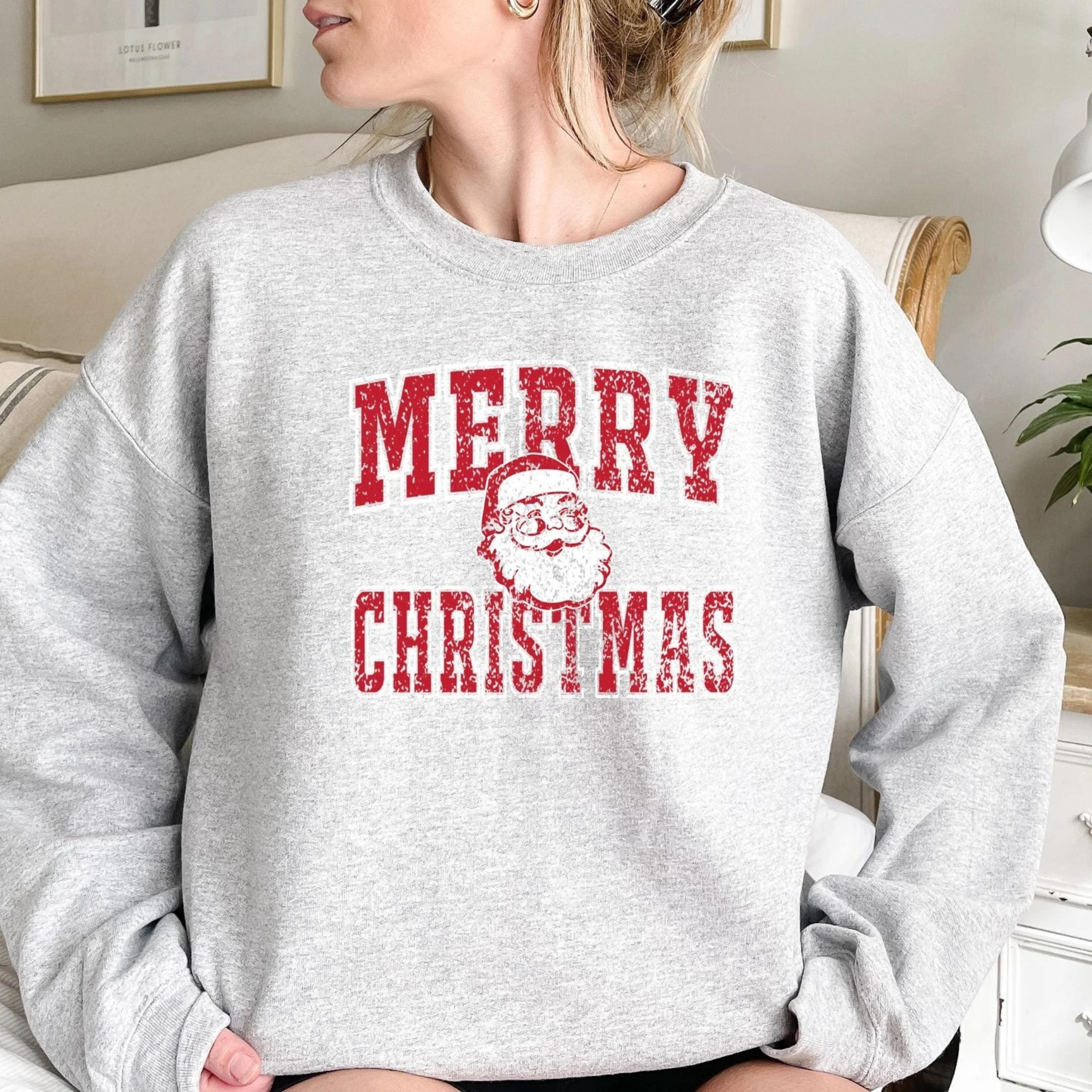 retro merry christmas santa sweatshirt, merry christmas shirt, santa claus sweatshirt, christmas gift, christmas season