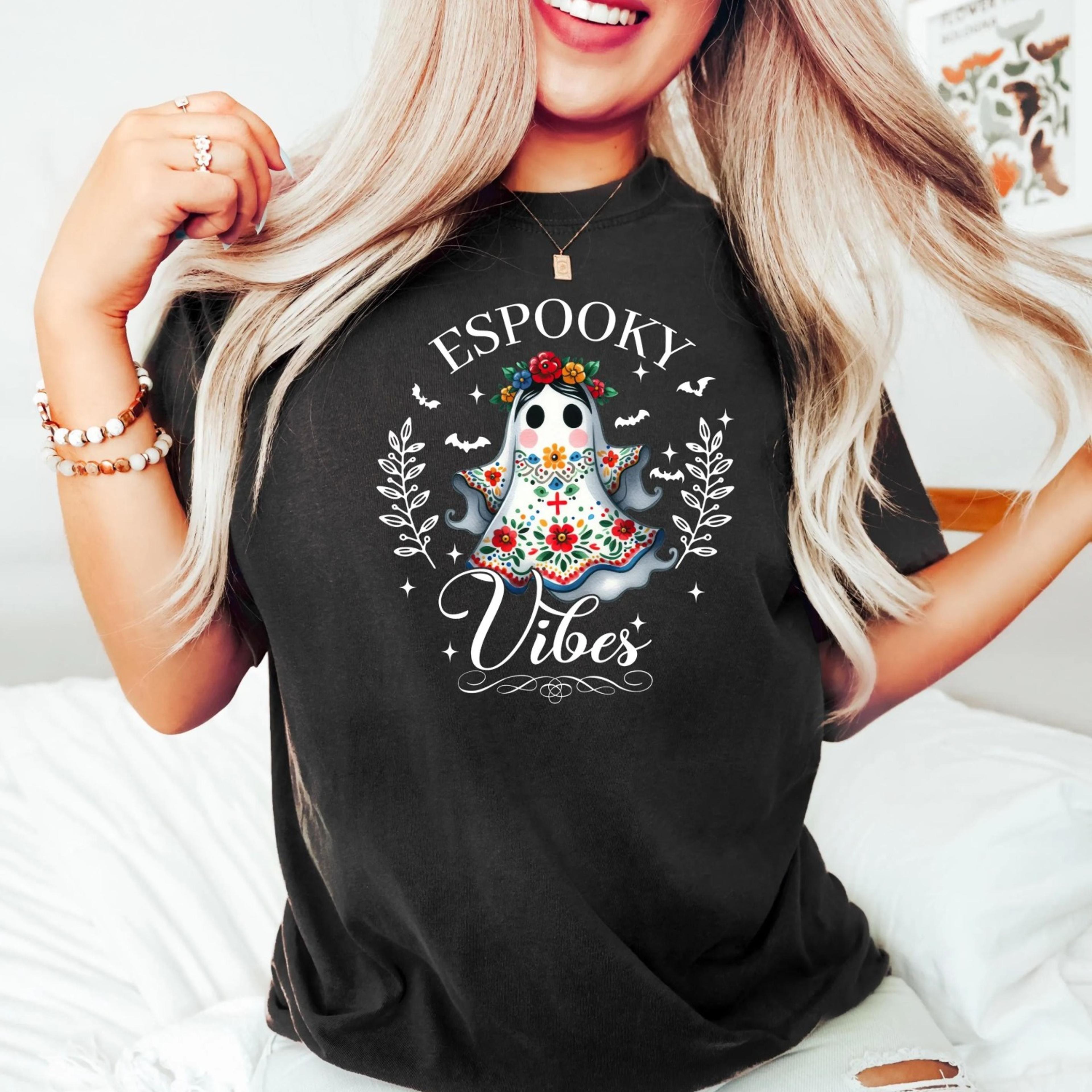 espooky season shirt, halloween cute ghost coffee shirt halloween mexican ghost t shirt, latina halloween sweatshirt,