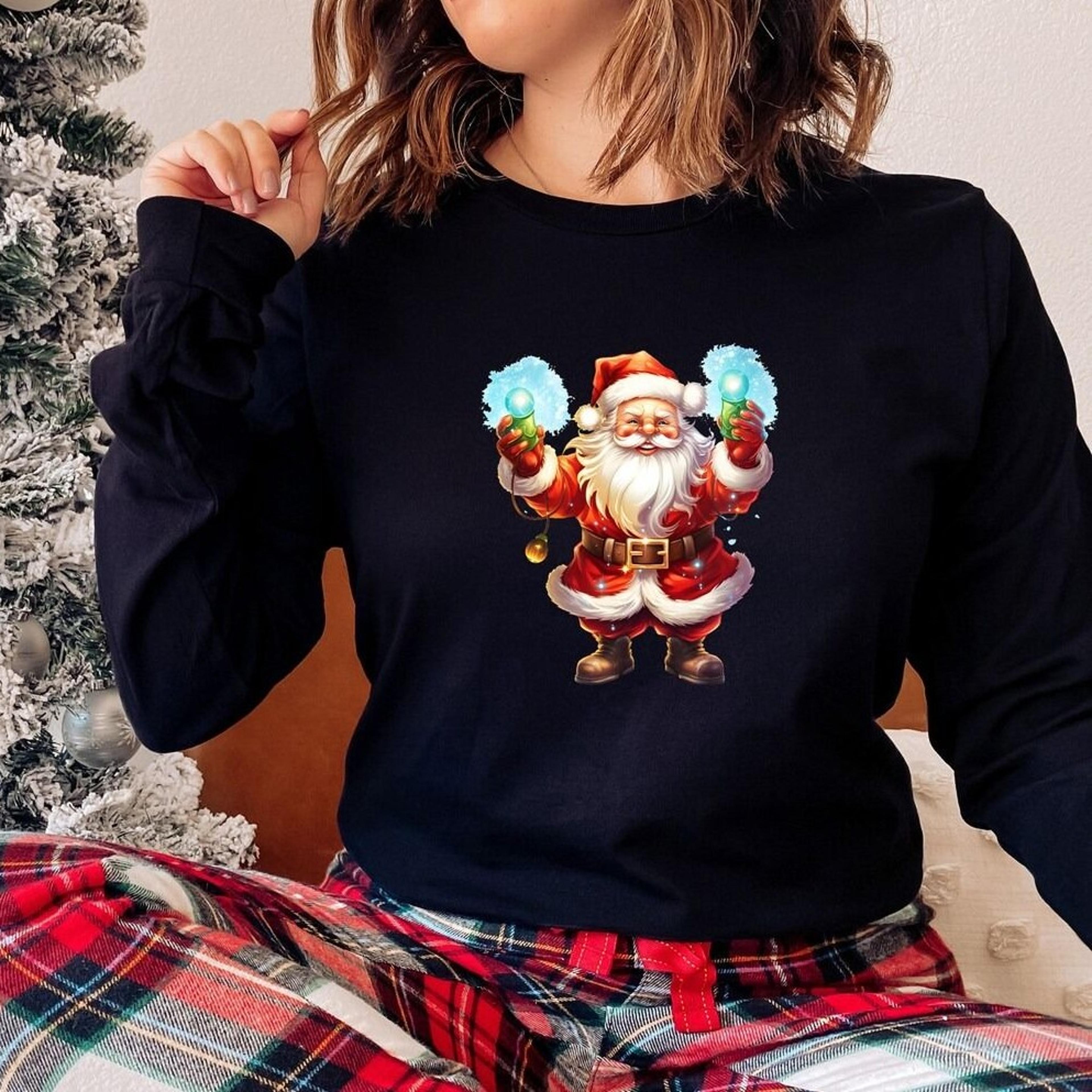 retro cheerful santa shirt merry christmas tees for kids vintage santa claus graphic tee retro christmas party outfit ch