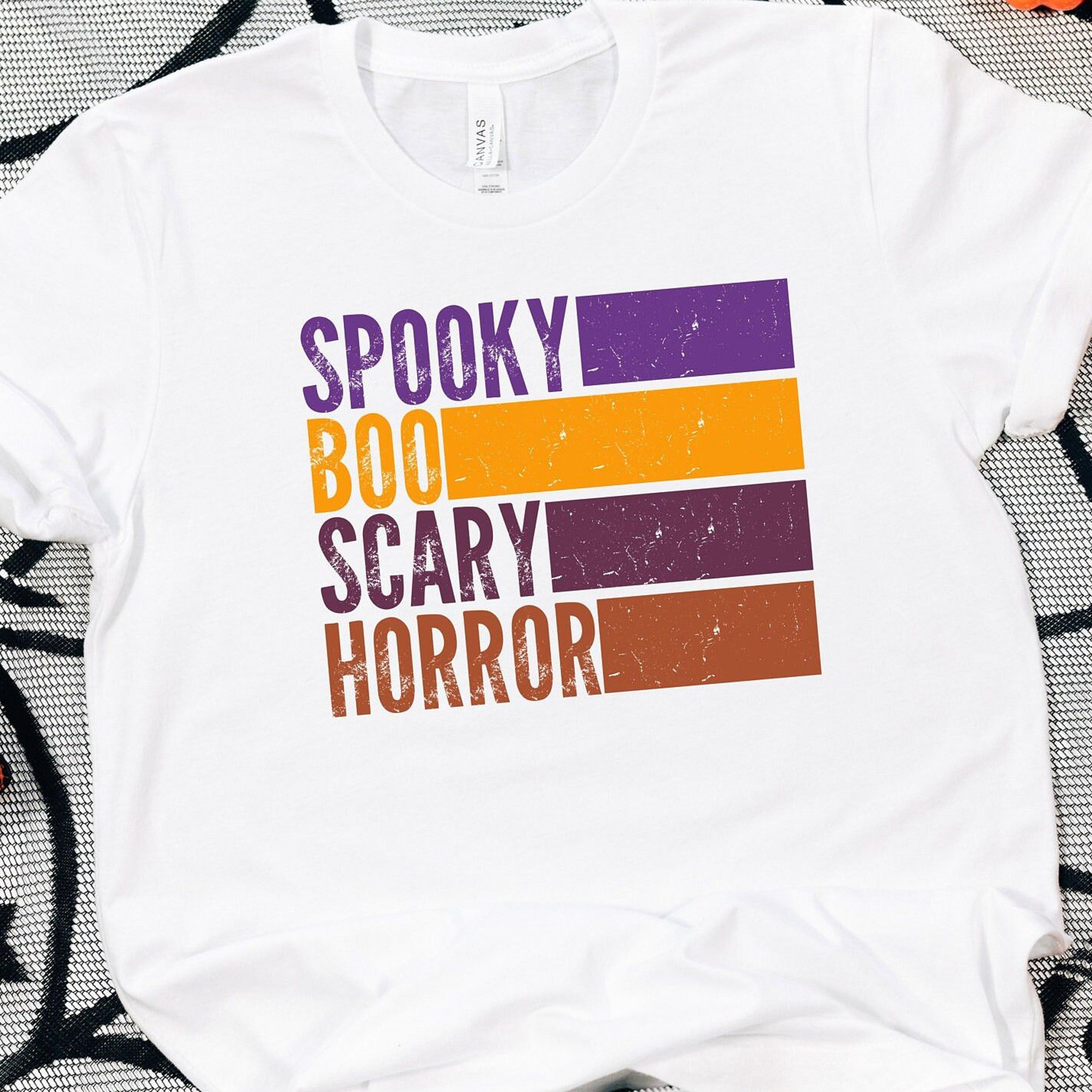 spooky boo halloween shirt for horror lovers and halloween fans
