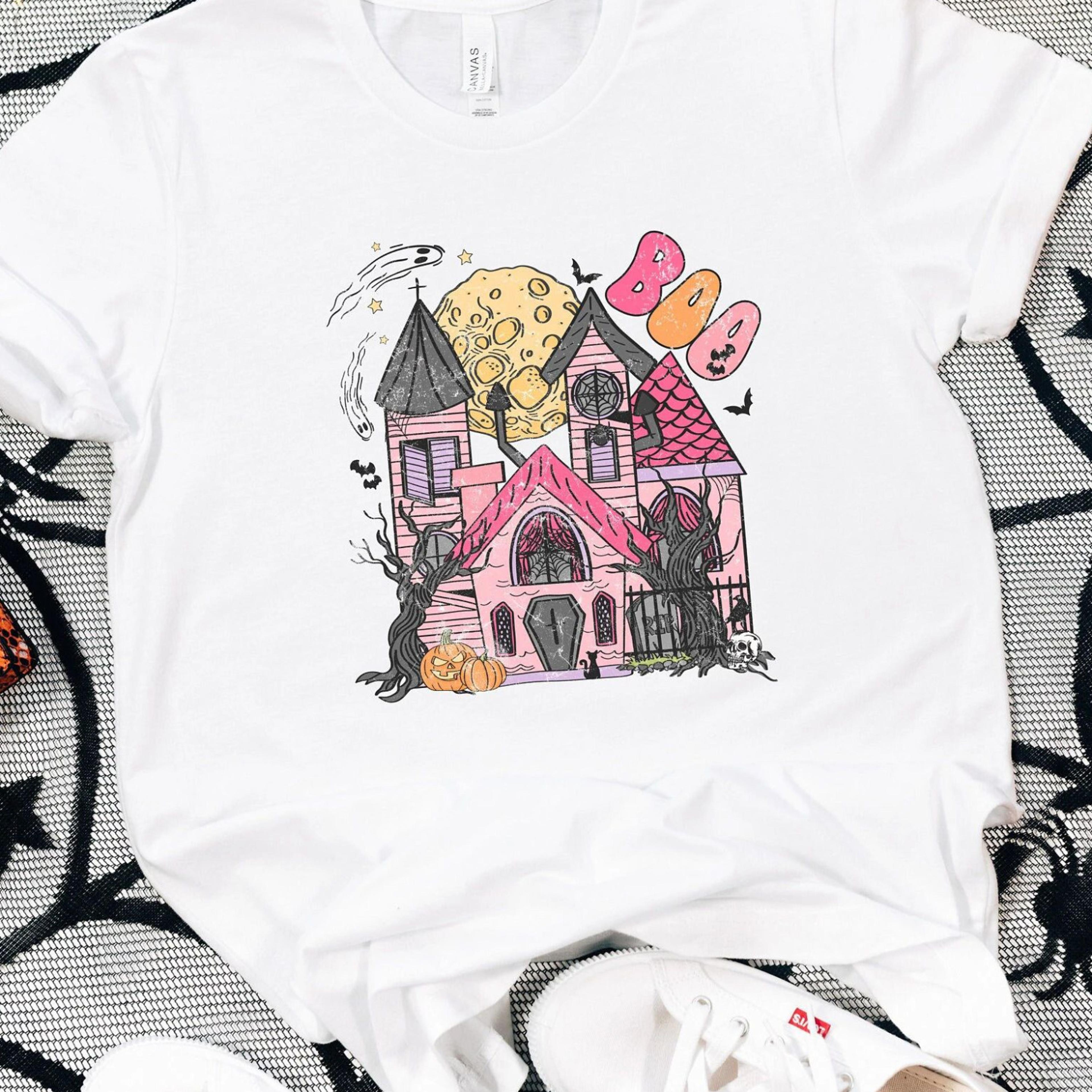 the haunted house halloween witch shirt for spooky season