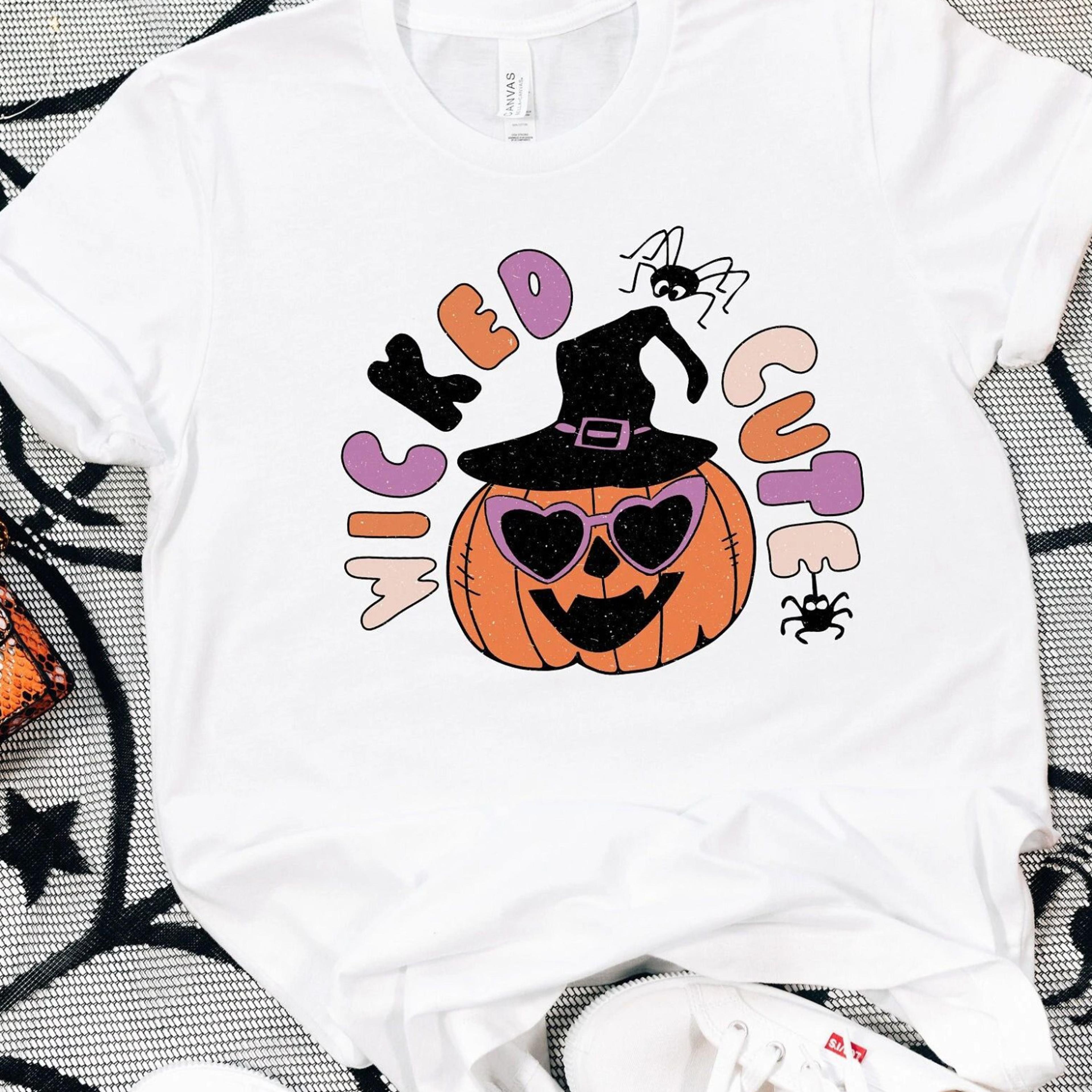 wicked cute halloween witch pumpkin shirt for spooky season