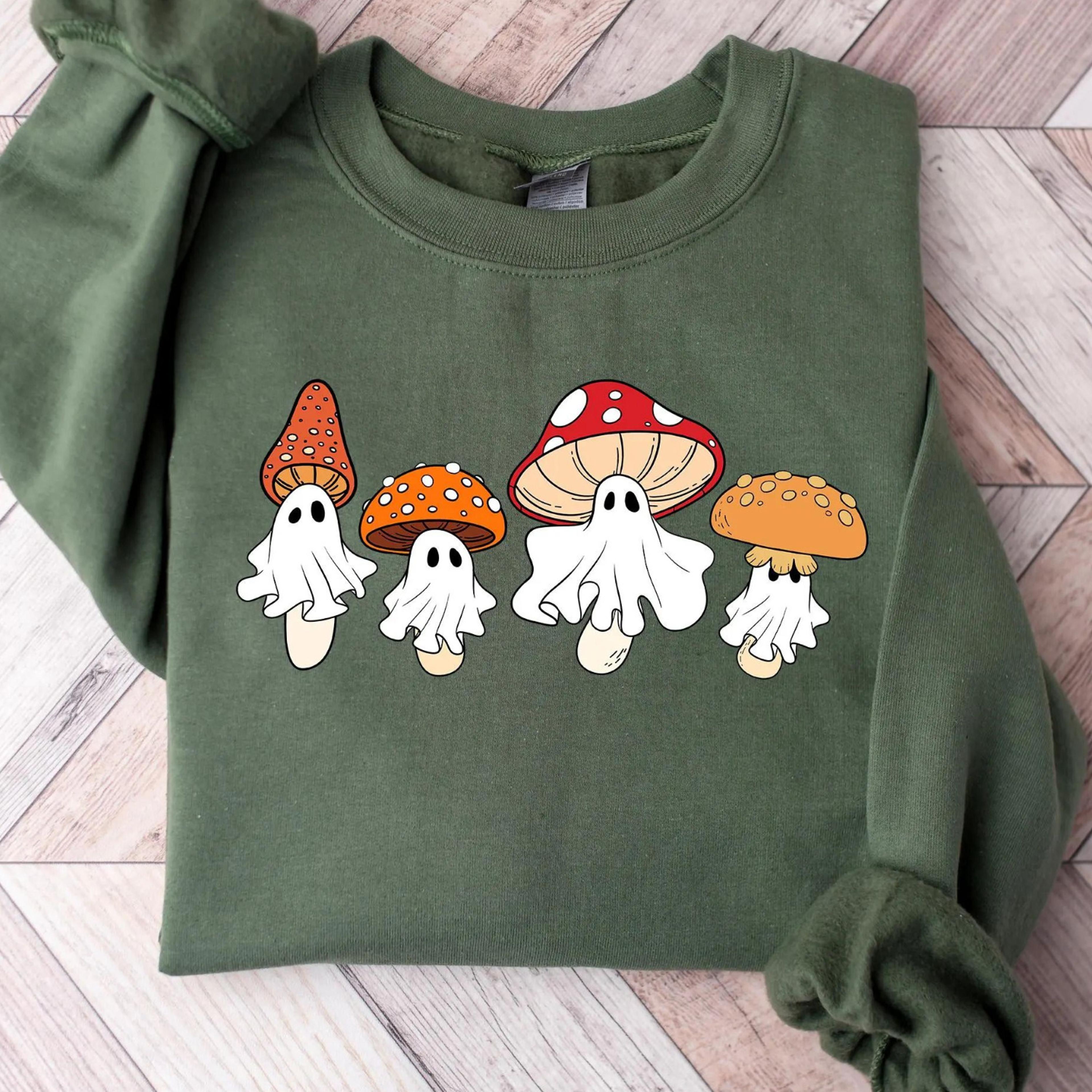ghost sweatshirt, halloween sweatshirt, ghost shirt, halloween shirt, funny fall shirt, magic mushroom sweatshirt,