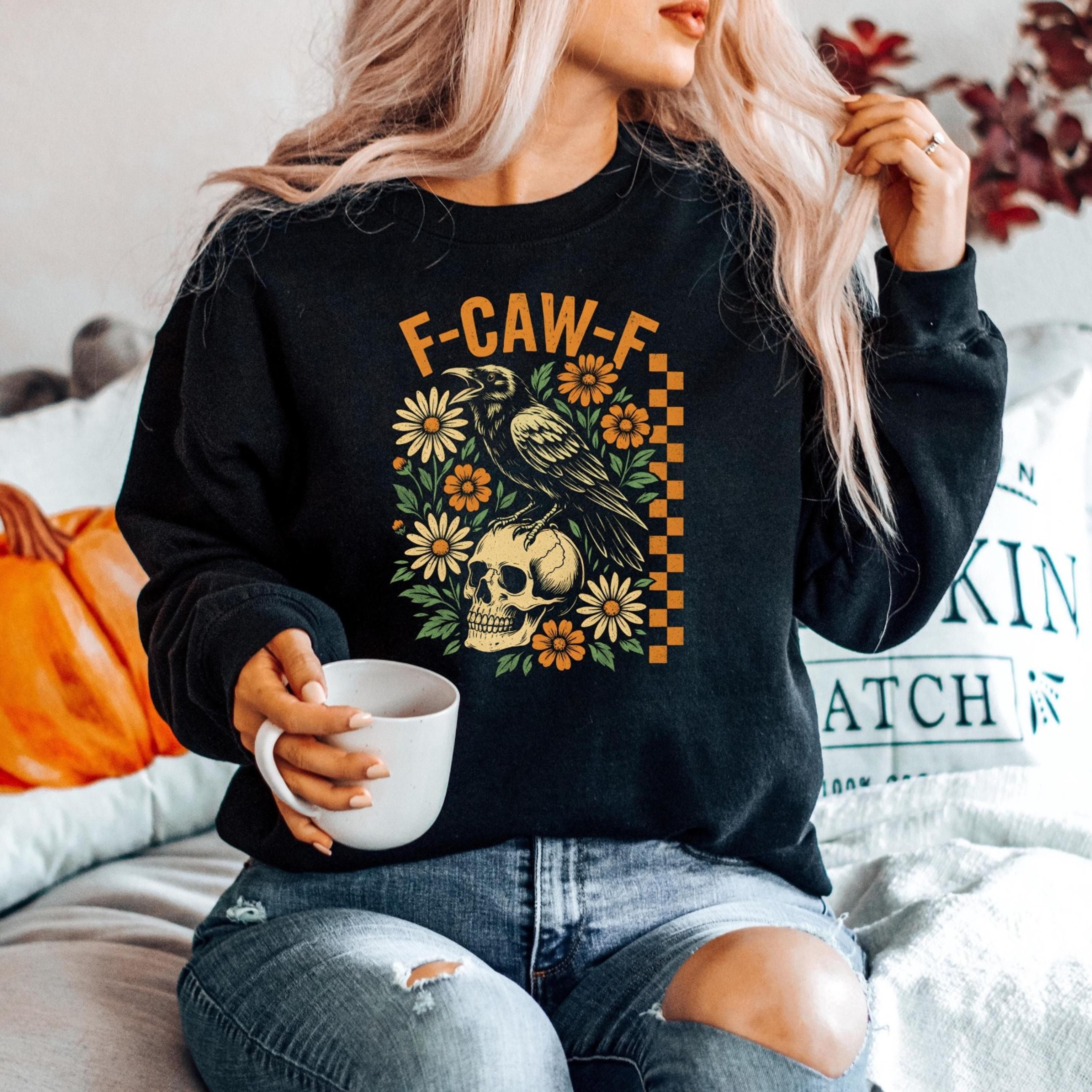 f-caw-f funny crow shirt, black crow moonlit raven unisex t-shirt, funny sassy raven lover gift
