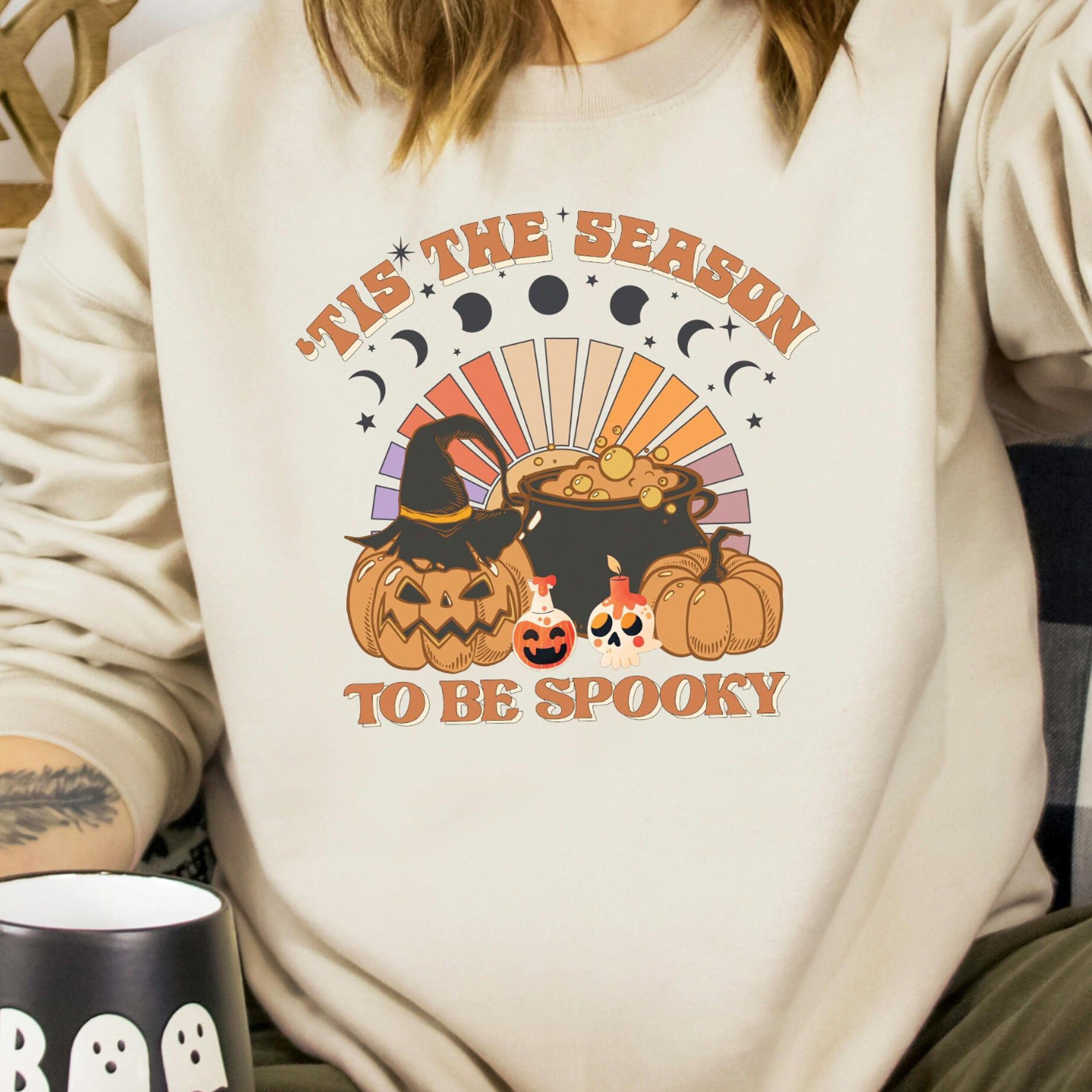 tis the season to be spooky shirt, pumpkin shirt, spooky season shirt, halloween shirt, skeleton shirt, halloween vibes